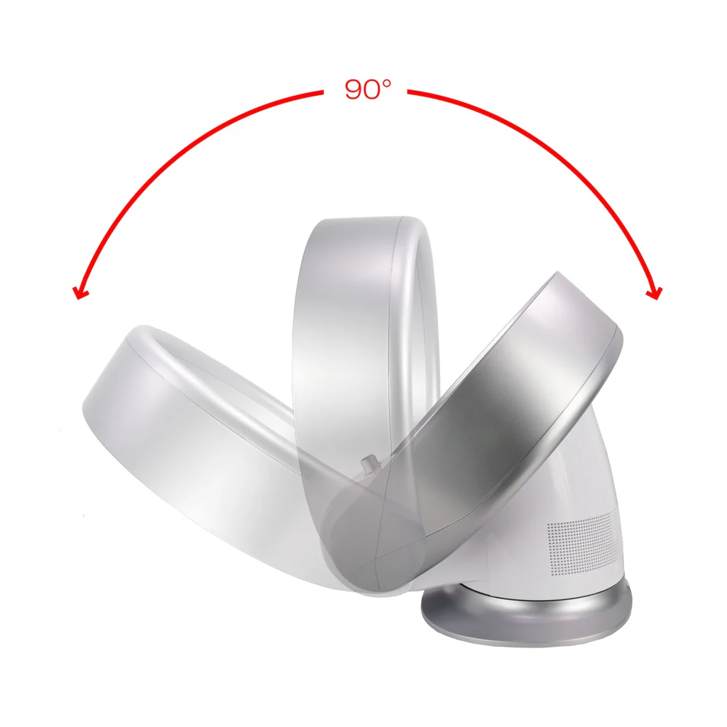 Korona 81008, 2025, blattloser Wand- und Tischventilator. 26 W. Silber und Weiß.