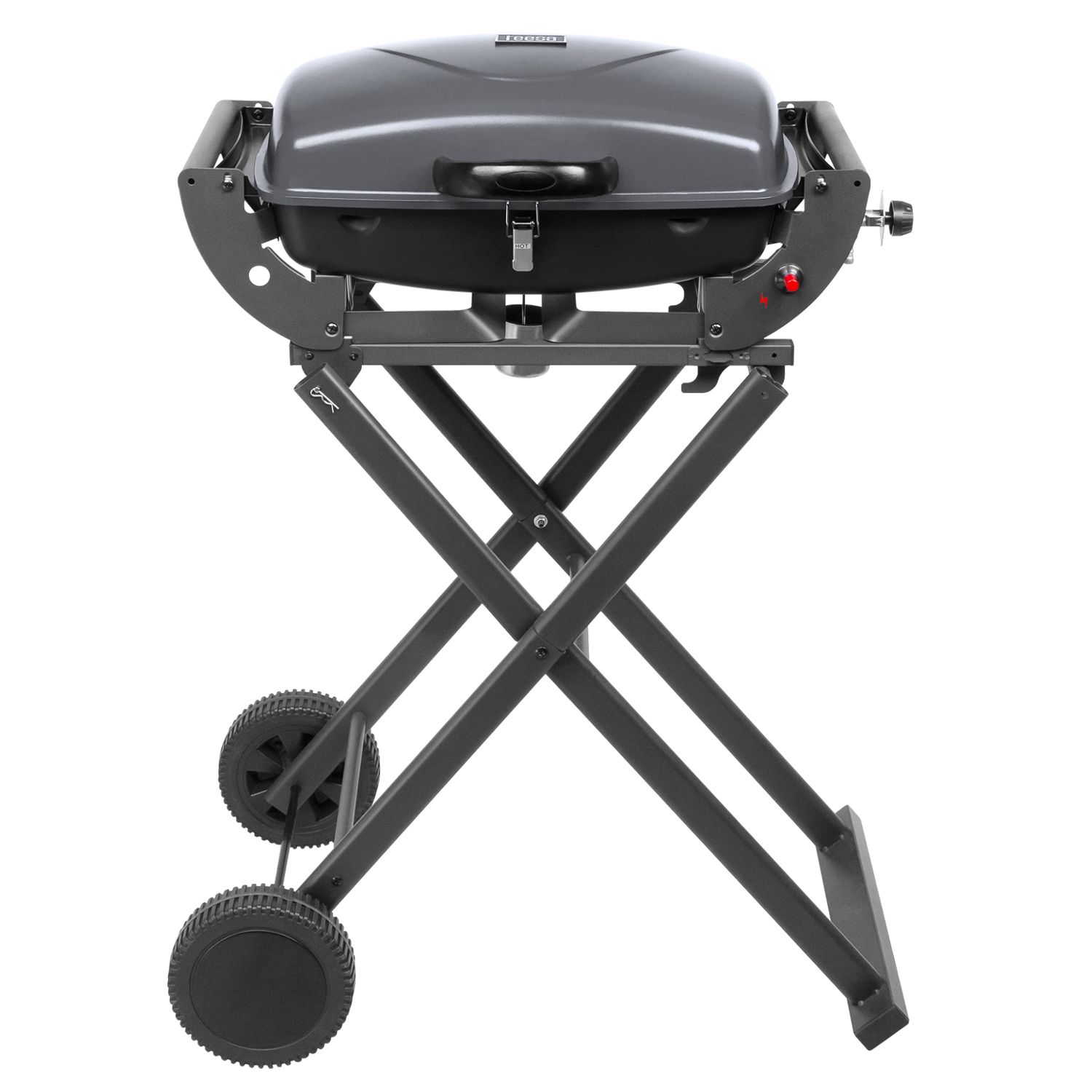 Tragbarer, faltbarer Gasgrill, 3,6 kW, mit Rädern, Füßen und Ablagefläche