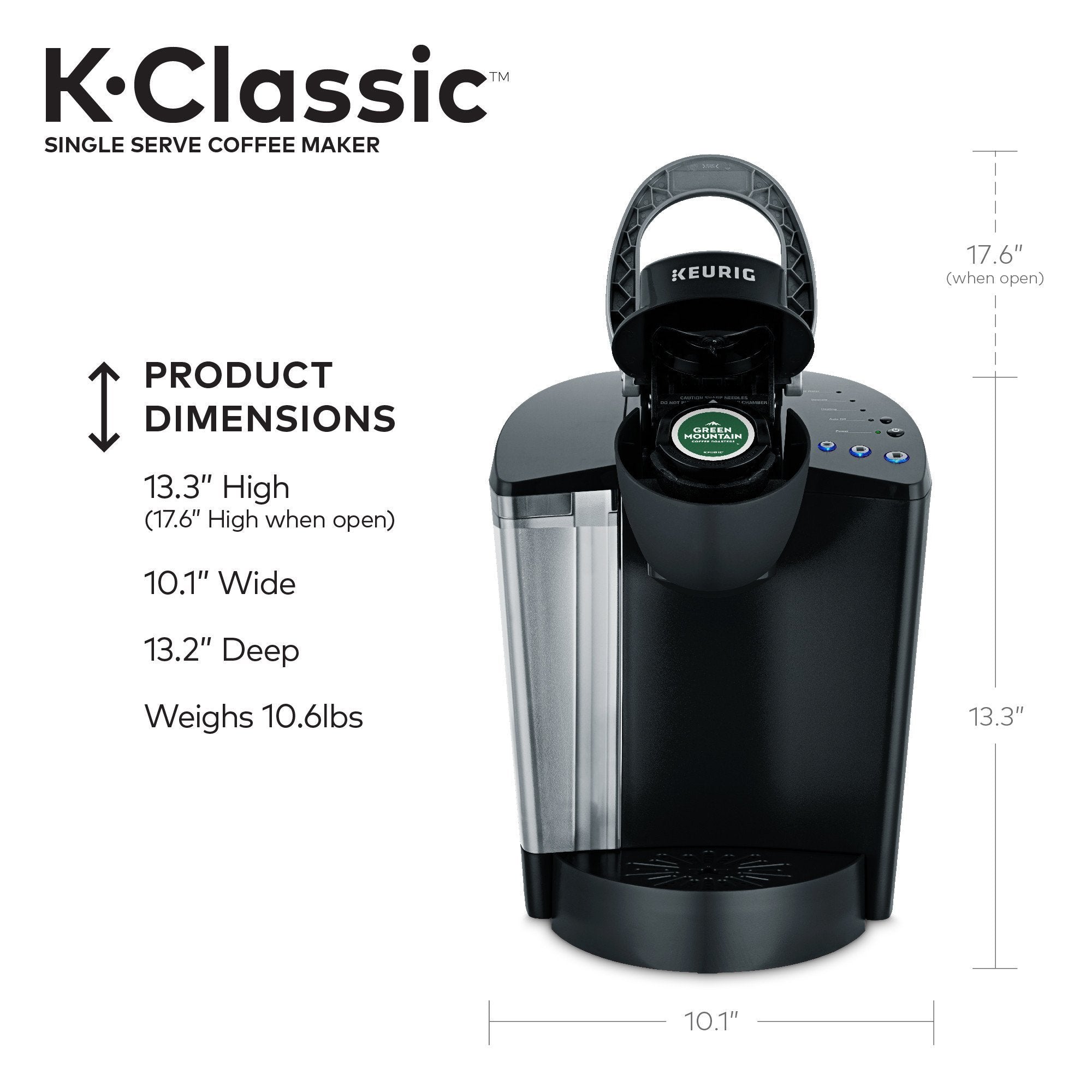 Cafetière Keurig K-Classic à dose unique K-Cup, noire