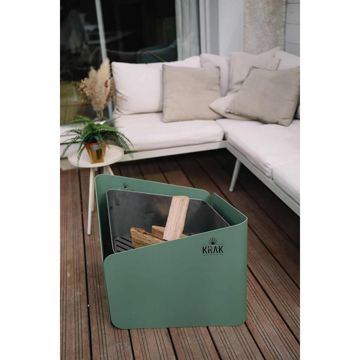 Krak Holz-Feuerschale 79x69cm - Levant Vert Provence