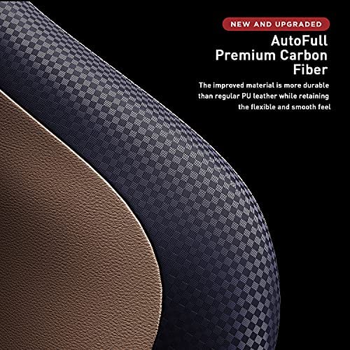 AutoFull Gaming-Bürostuhl mit ergonomischer Lendenwirbelstütze, Rennstil, PU-Leder, hoher Rückenlehne, verstellbarer Drehstuhl