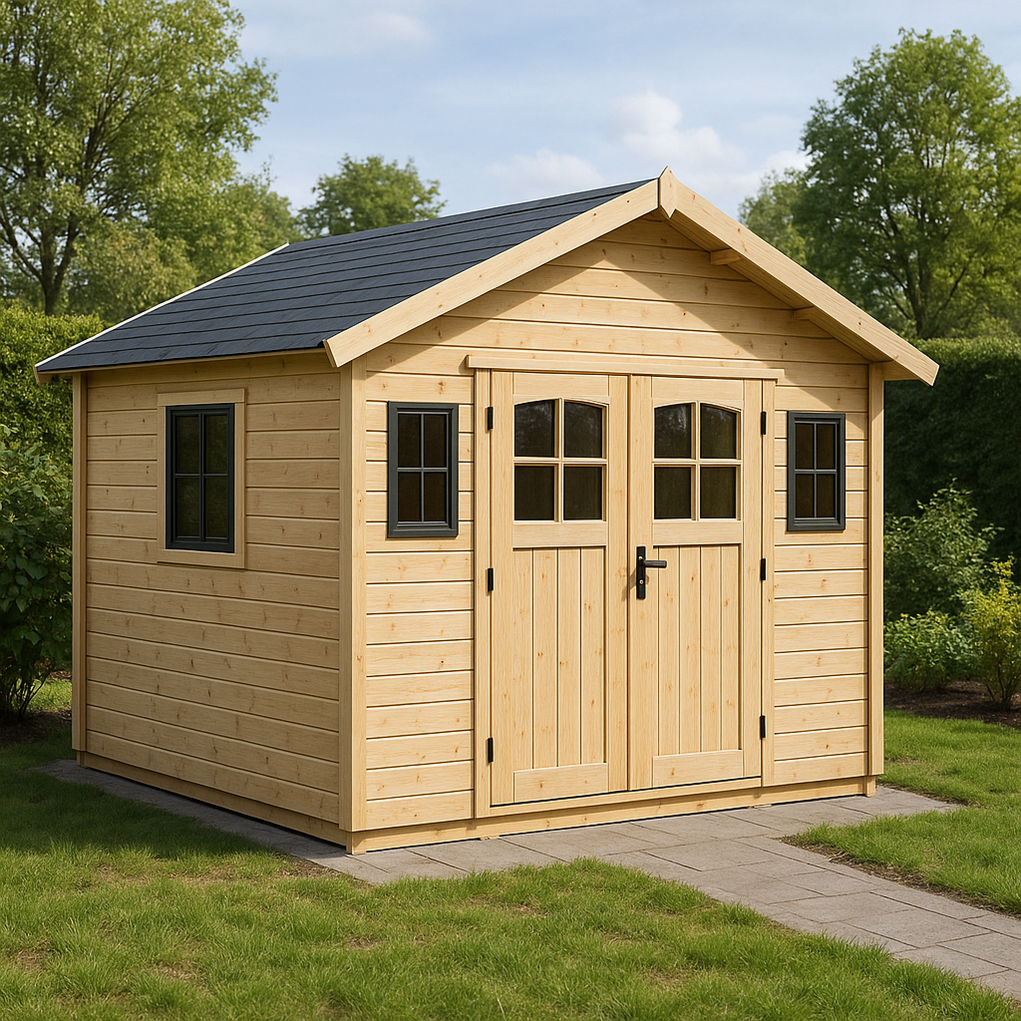 Abri de jardin en bois naturel 260 x 240 x 250 mm QmzcAzK381qj