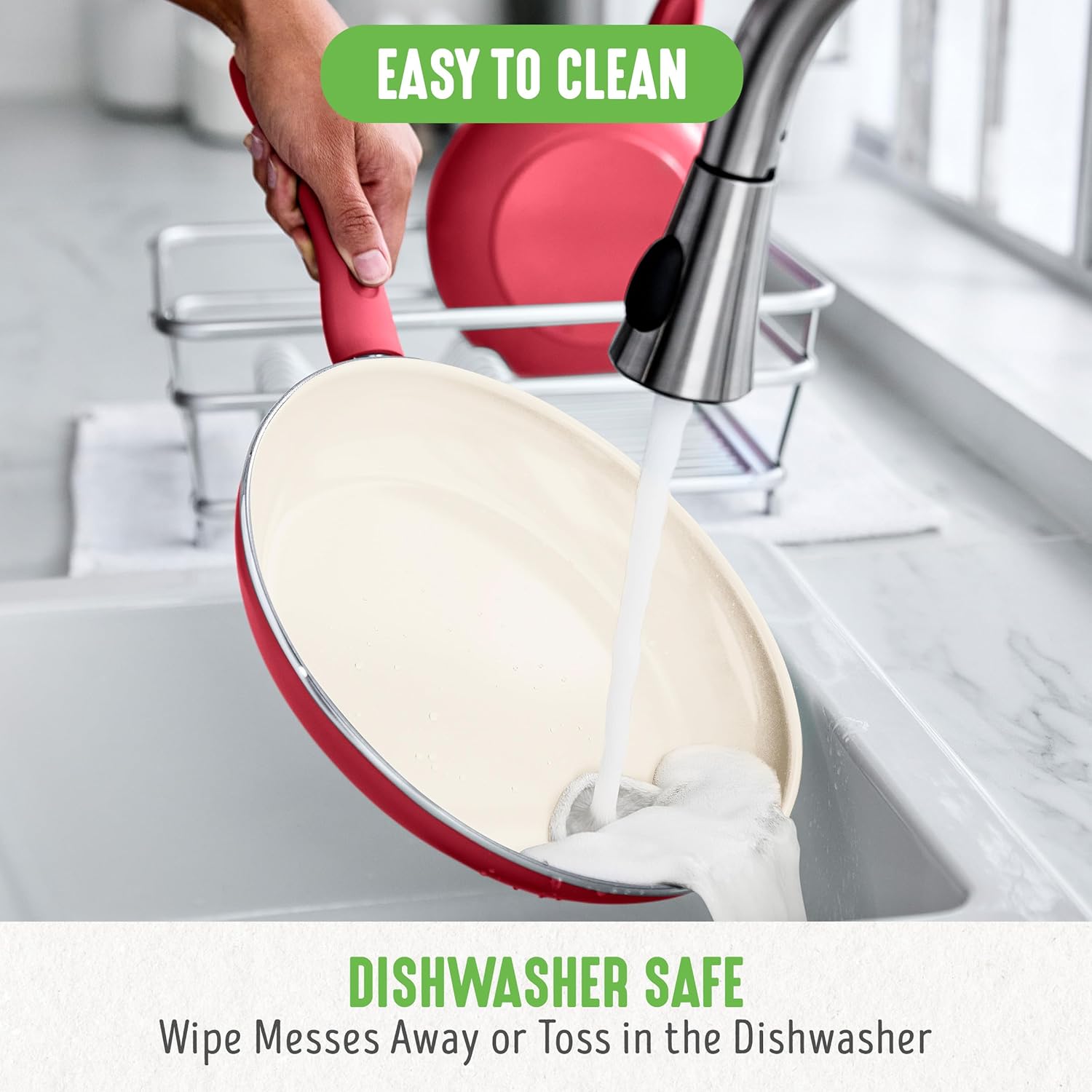 GreenLife Soft Grip 16-teiliges Antihaft-Keramik-Kochgeschirr-Set, bestehend aus Bratpfanne, Stielkasserolle und Topf, PFAS-frei, spülmaschinenfest, ofenfest, türkis