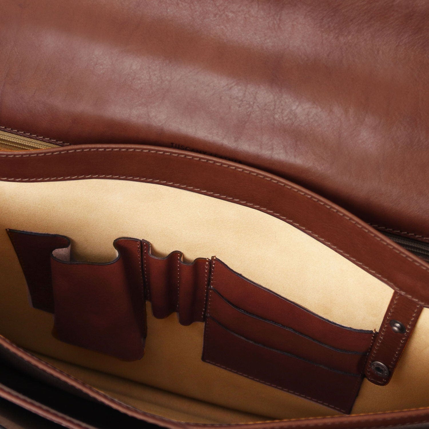 Cremona - 3 compartment matte leather briefcase | TL142448