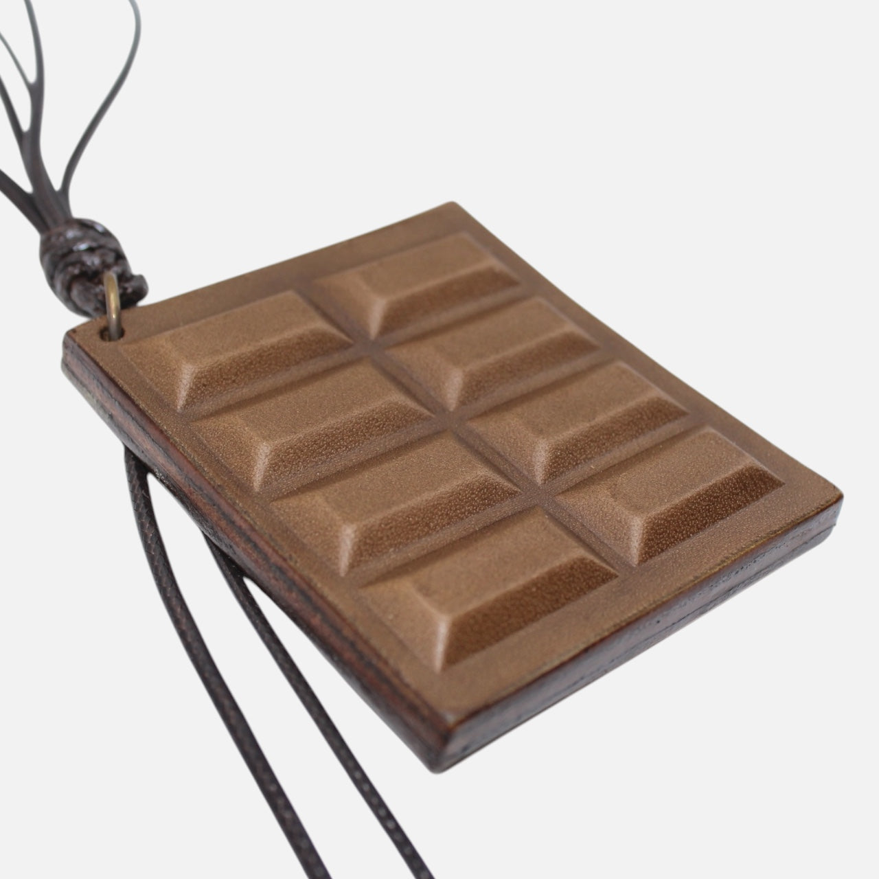 Chocolate Bar Bag Charm - Handmade Full-Grain Leather