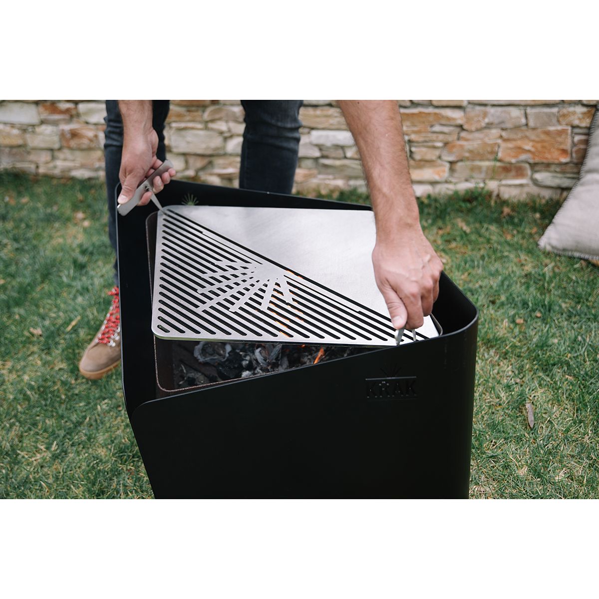 Krak Black Brazier 3 In 1 - Levant + Grille + Plateau Noir