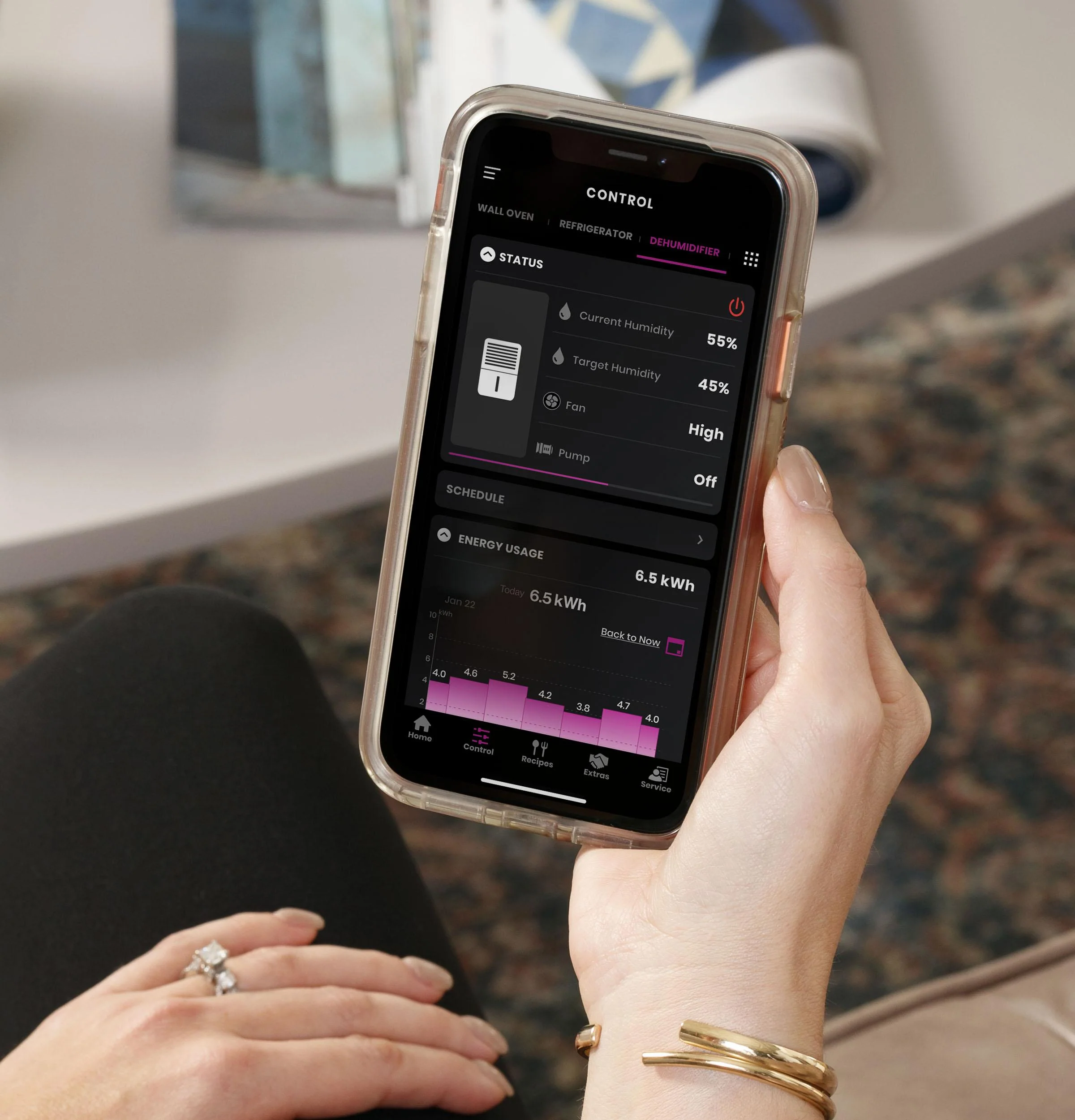 2025 GE Appliances AWHR50LB – Smart bærbar affugter med Smart Dry og indbygget Wi-Fi. Energy Star®-certificeret.