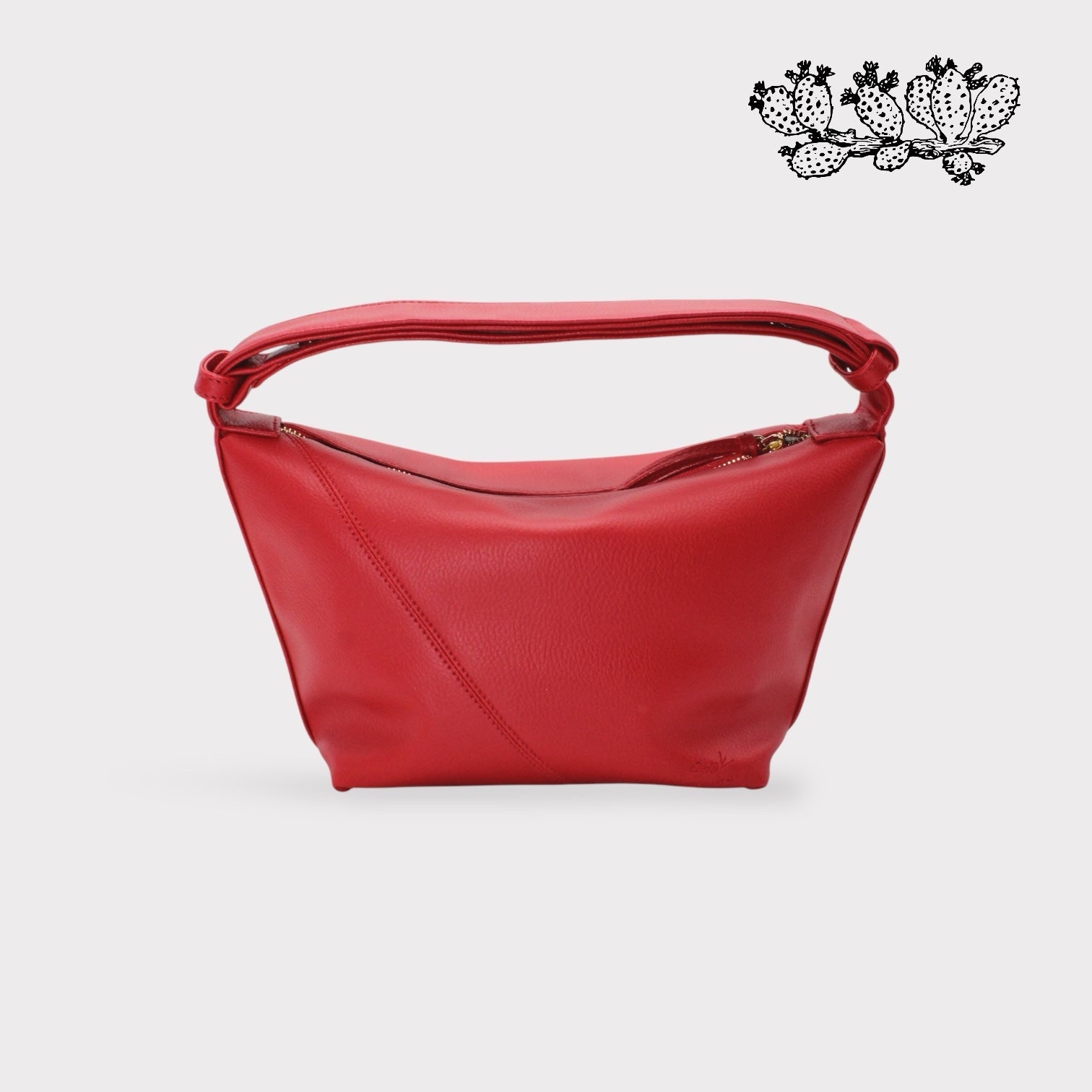 Evy - Vegan Cactus Leather Shoulder Bag - Red