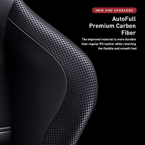 AutoFull Gaming-Bürostuhl mit ergonomischer Lendenwirbelstütze, Rennstil, PU-Leder, hoher Rückenlehne, verstellbarer Drehstuhl