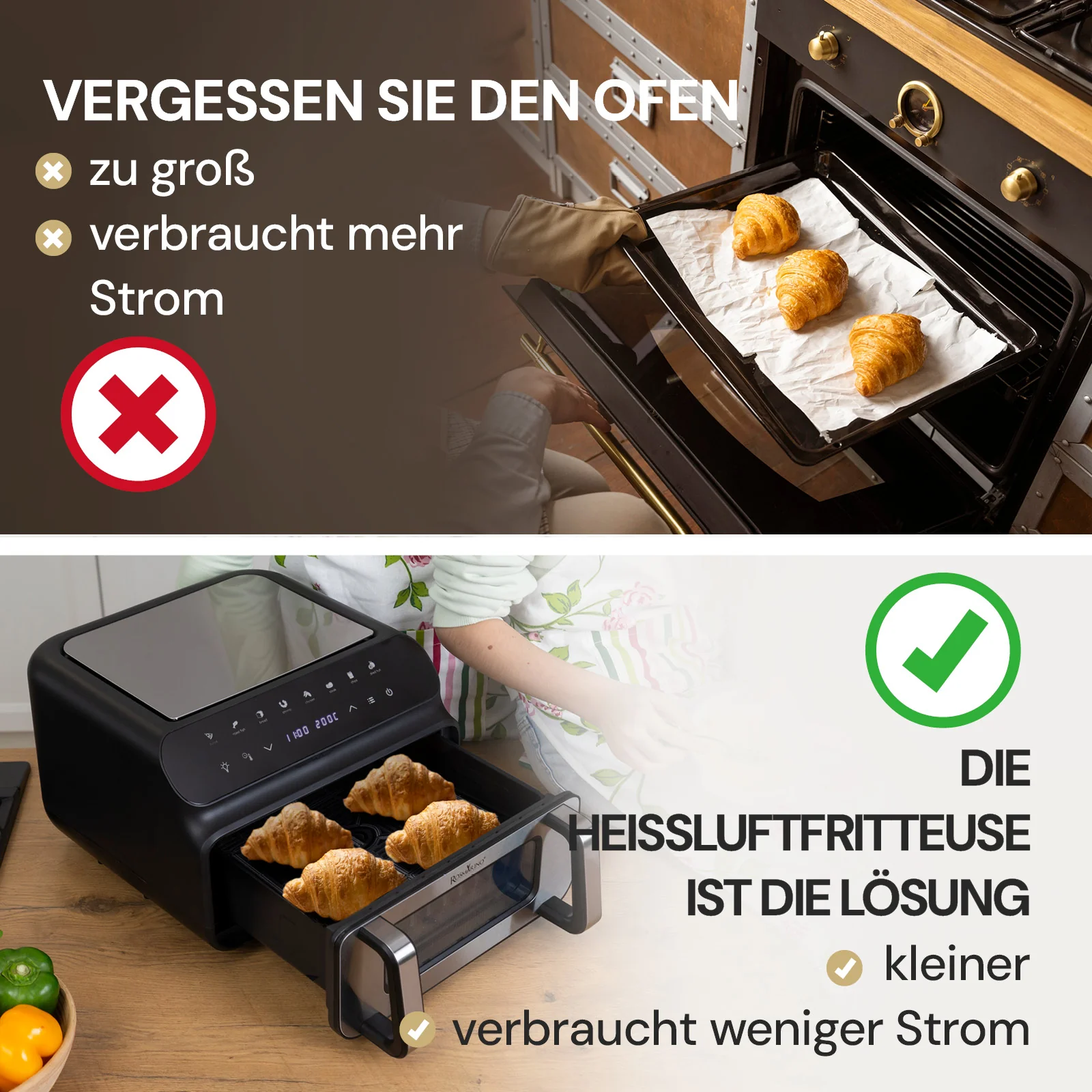 2025 Rosmarino Infinity MasterPro 5-in-1 Heißluftfritteuse – 10 l