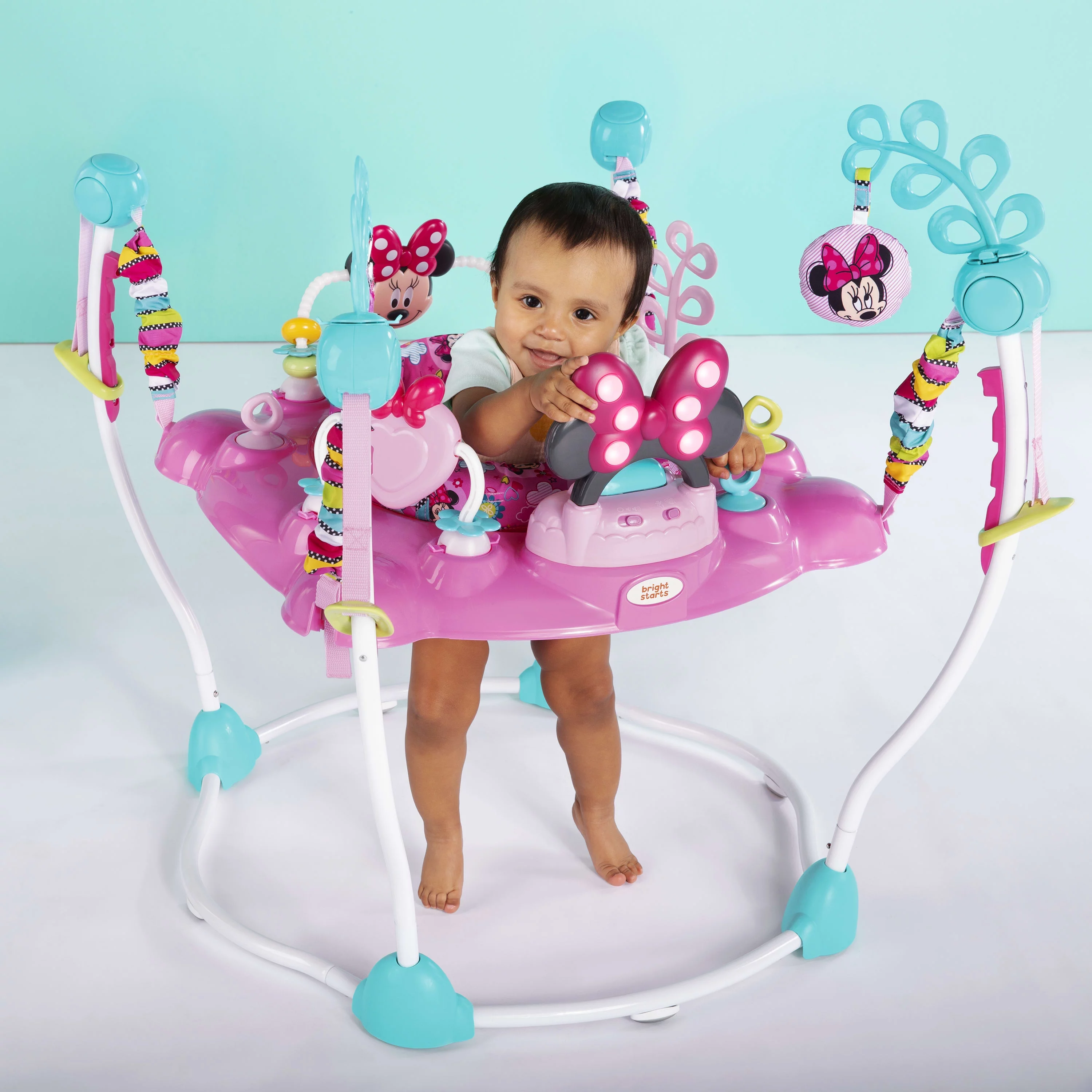 2025 Bright Starts Disney Baby Minnie Mouse PeekABoo transat d'activité med lumières and musique. dès 6 mois