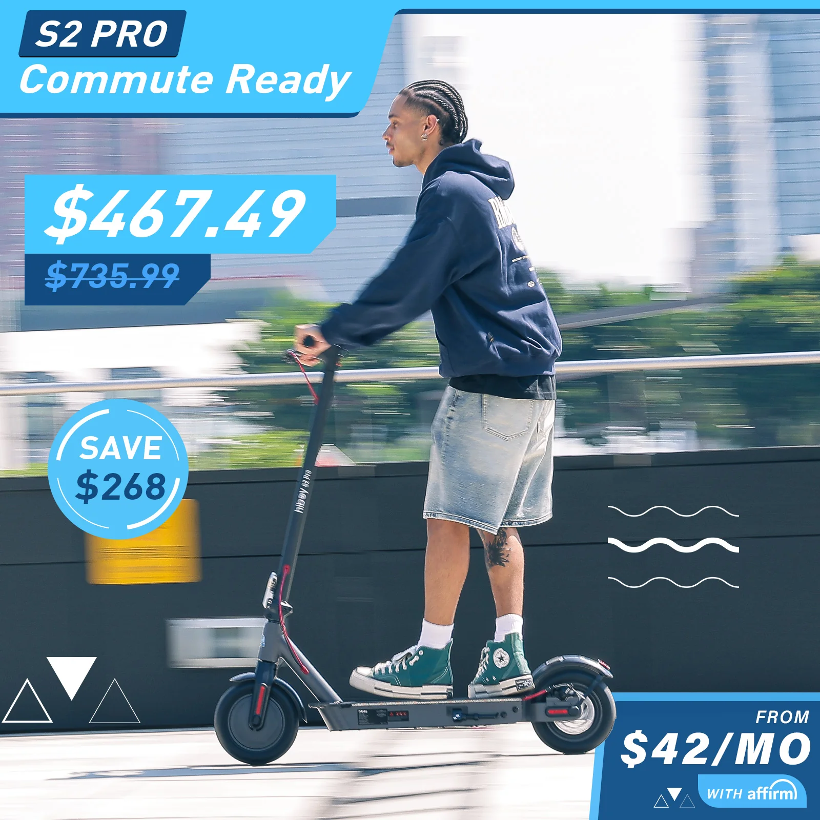 2025 Hiboy S2 Pro el-scooter til daglig pendling