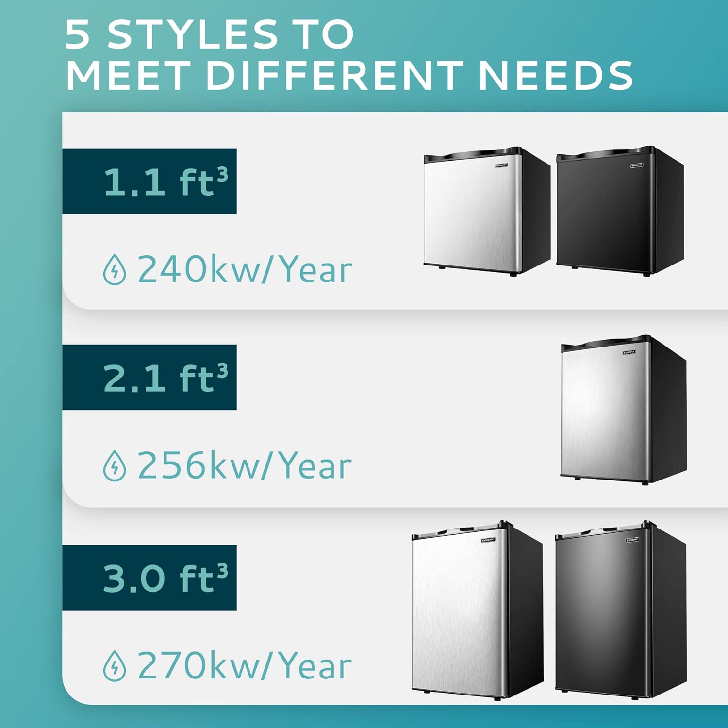 Gefrierschrank 2025, 85 Liter Nutzinhalt. Einzeltür aus Edelstahl, wendbar. Kompakter Gefrierschrank für Zuhause, Studentenwohnheime, Wohnungen und Büros (Silber).