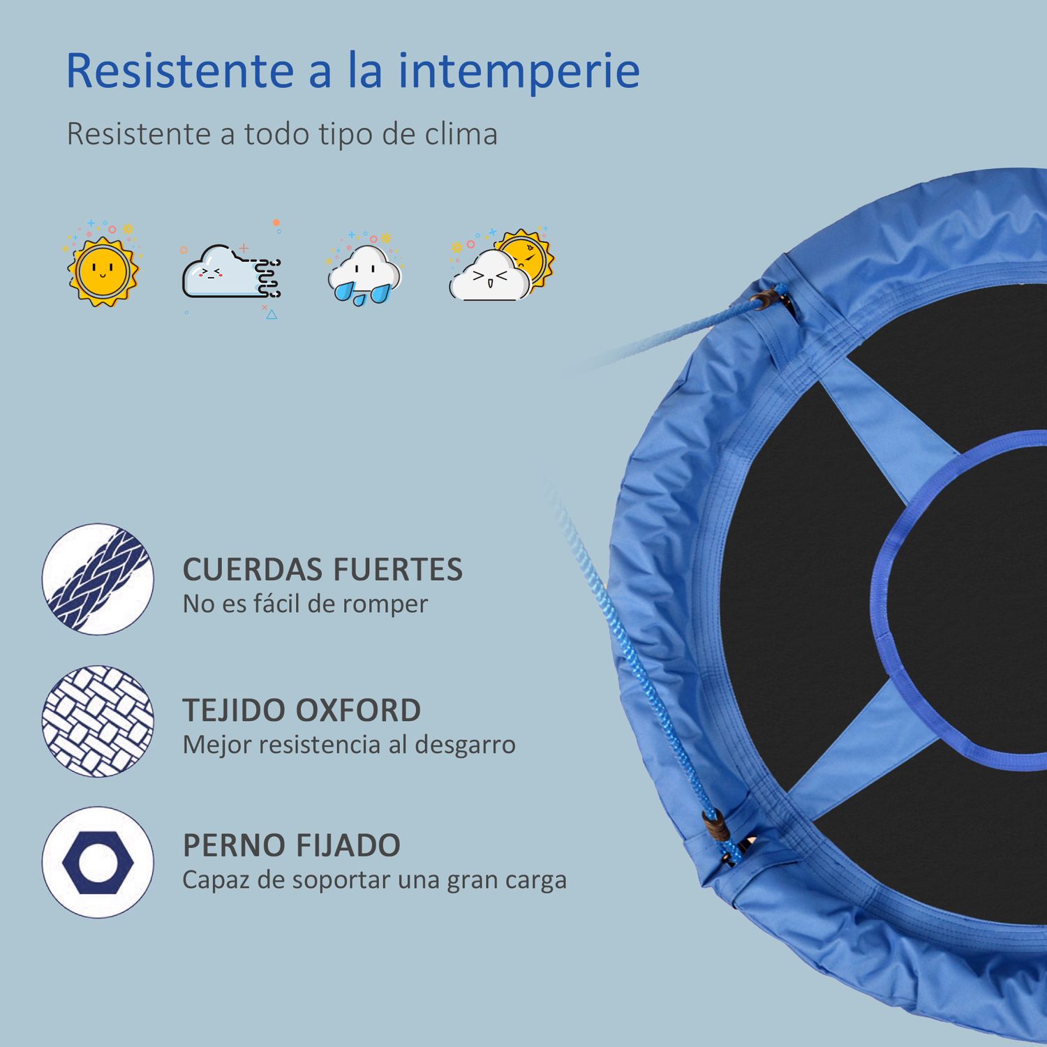 Homcom Babynestschaukel in Blau und Schwarz