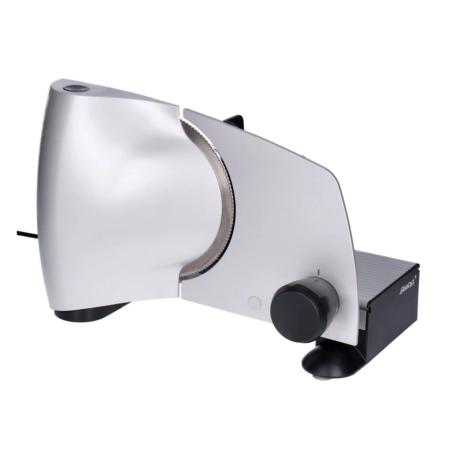 2025 Steba AS 200 pålægsmaskine med håndbeskyttelse og rustfri stålklinge, Solingen. Rustfrit stål. Sort