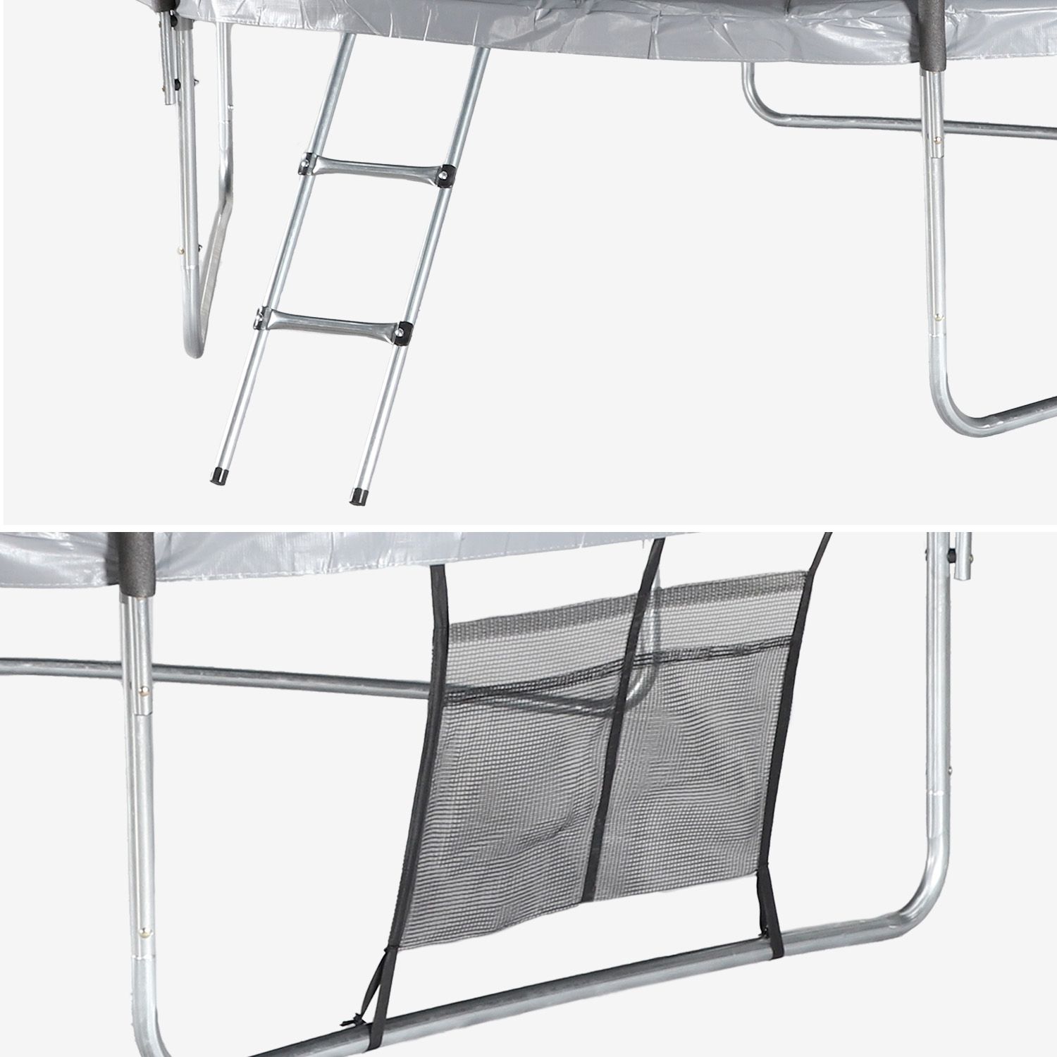 305 cm Trampolin mit Innennetz und Zubehörset, Grau