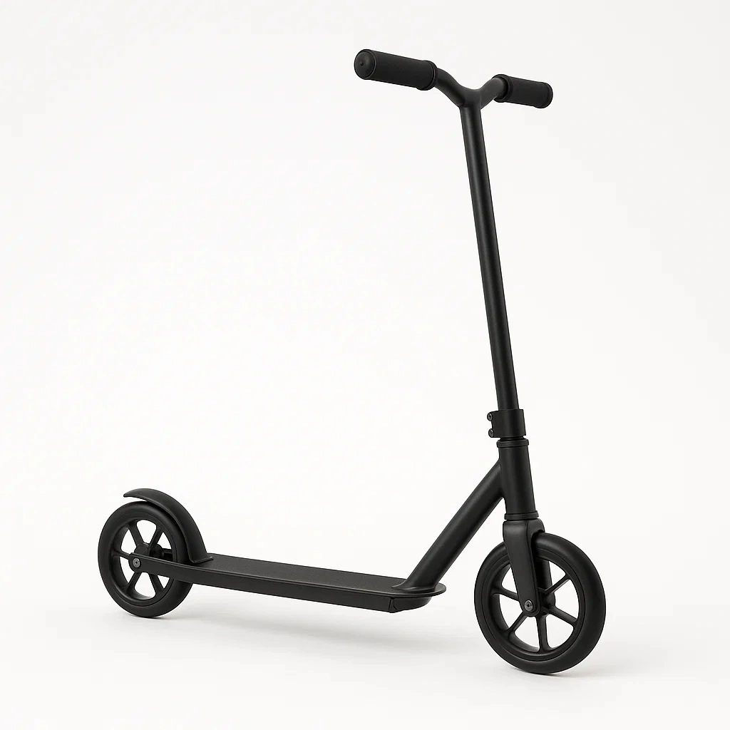 Trottinette enfant, noire, cadre en métal, convient aux enfants et aux adolescents