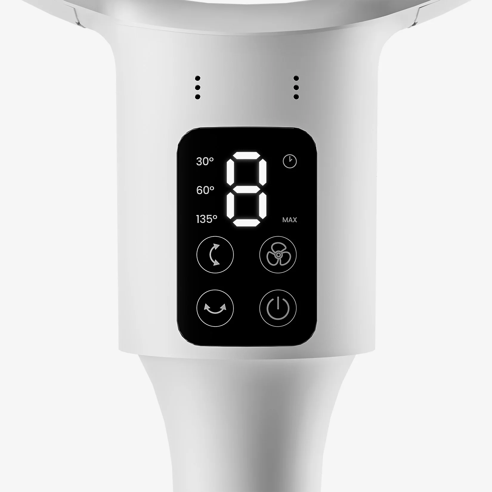 Ventilateur sur pied hybride AirFlo Plus™ 44 (2025) – Circulateur d'air ultra silencieux – Blanc