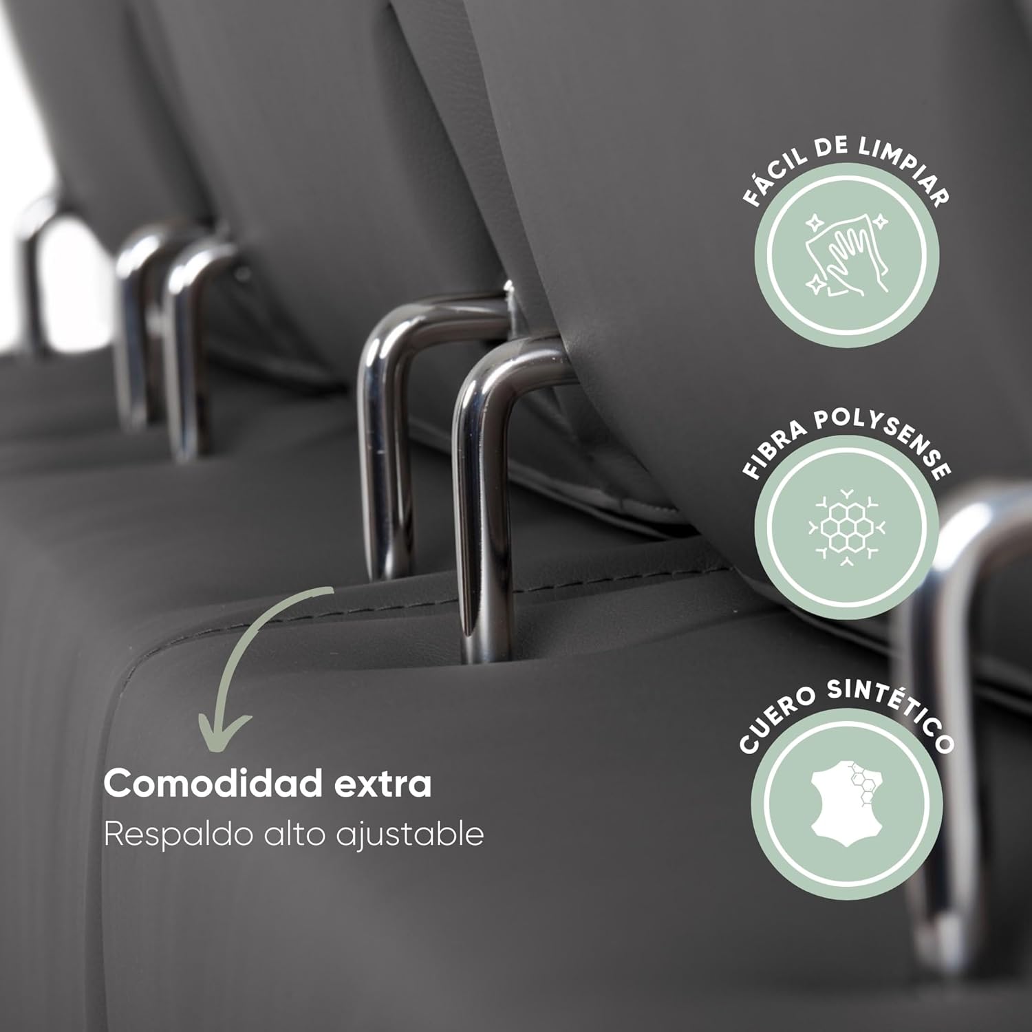 BUDWING John 4-Sitzer Ecksofa mit Schlaffunktion – Wendbare Chaiselongue, verstellbare Kopfstütze und 2 Hocker – Polyurethanbezug – Modernes Design – 263 x 161 x 96 cm – Schwarz