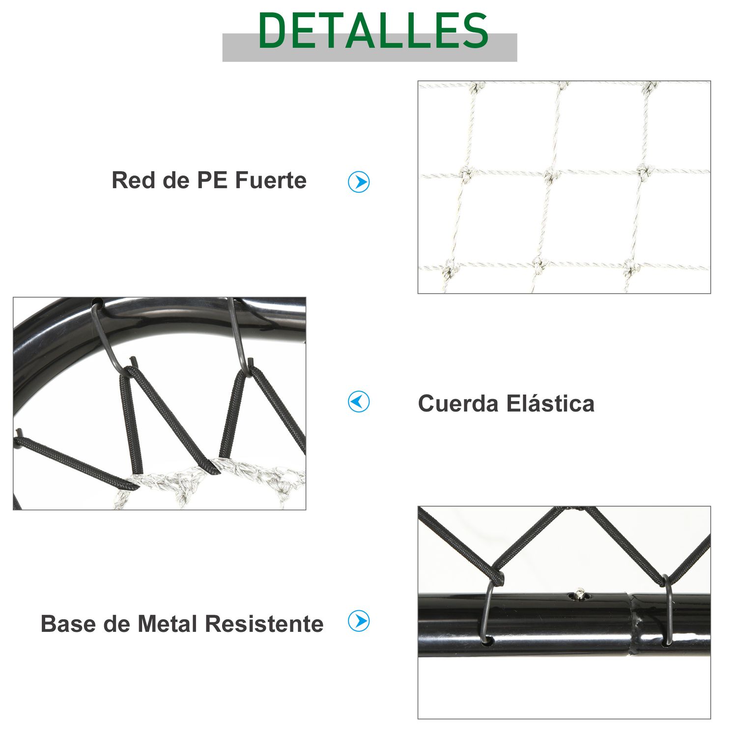 Homcom Faltbares und verstellbares Ballrückholnetz aus Metall-PE, 78 x 84 x 78 cm, Schwarz