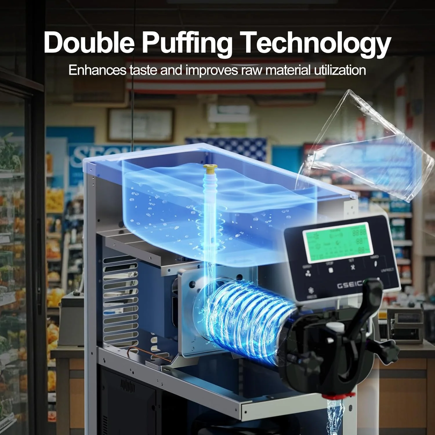 Sorbetière italienne GSEICE – Capacité de 12 L (3,2 gallons). Fonction unique. Pose libre avec fonction de pré-refroidissement – ​​Idéale pour la maison, les écoles, les magasins ou un usage commercial.