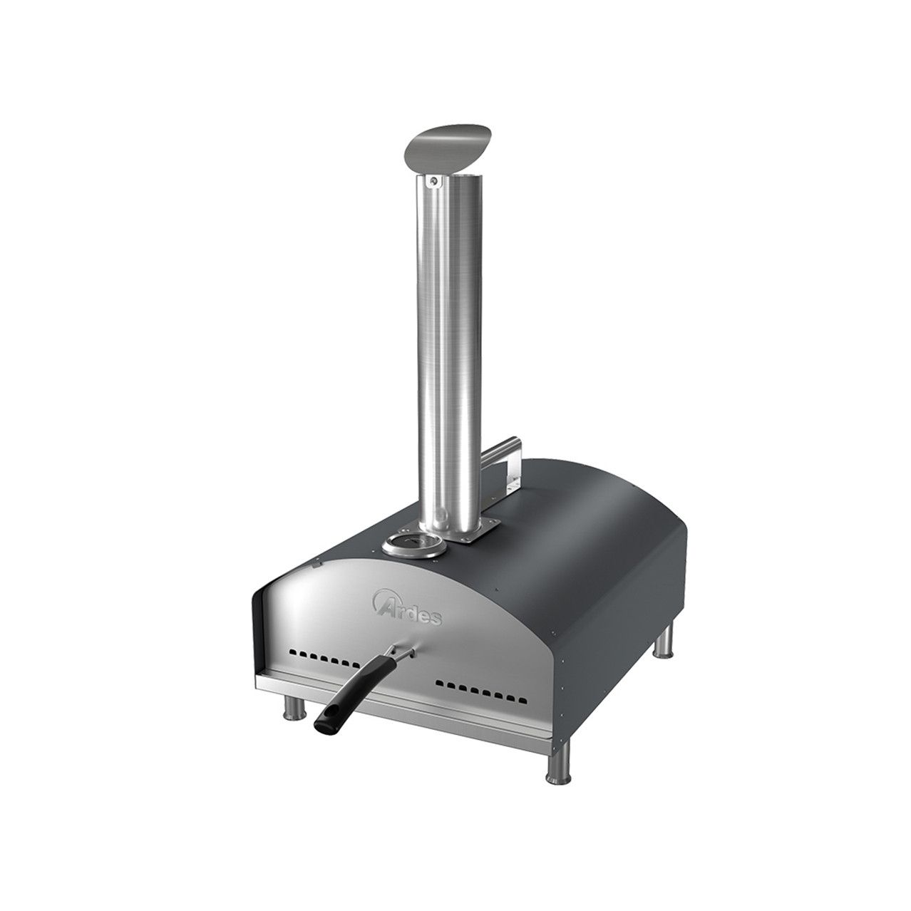 Ardes Arpiz02 Pizzaofen, Pelletbrennstoff und integriertes Thermometer, Edelstahl