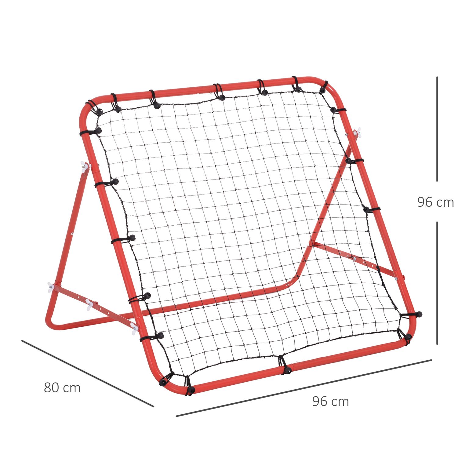 Homcom PE Baseballnetz aus Metall, 96 x 80 x 96 cm, rot