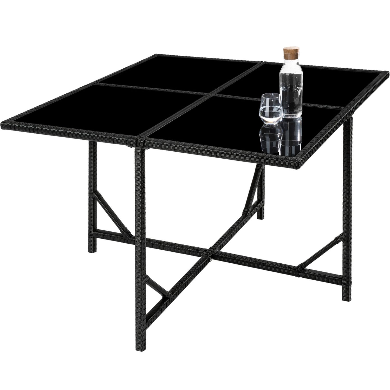 Bilbao Rattan-Set 4+4+1 Schutzhülle - Schwarz/Grau