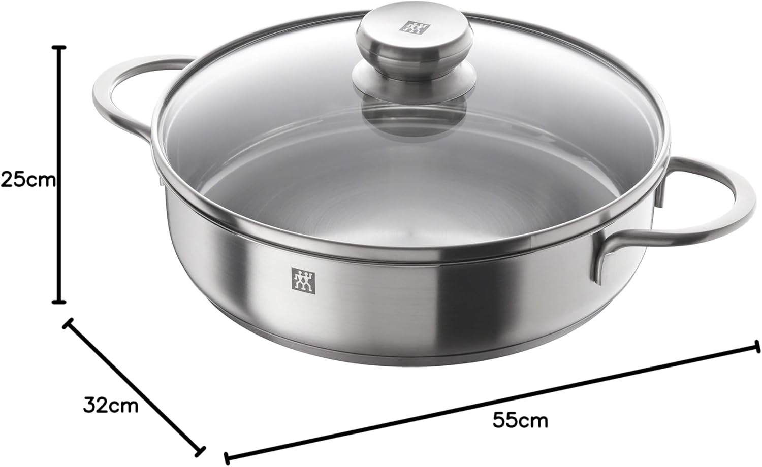 ZWILLING 5-delt køkkengrejsæt, 4 låg, egnet til induktion, rustfrit stål, passion, lys grå, diameter 16 cm, diameter 20 cm, diameter 24 cm, diameter 28 cm