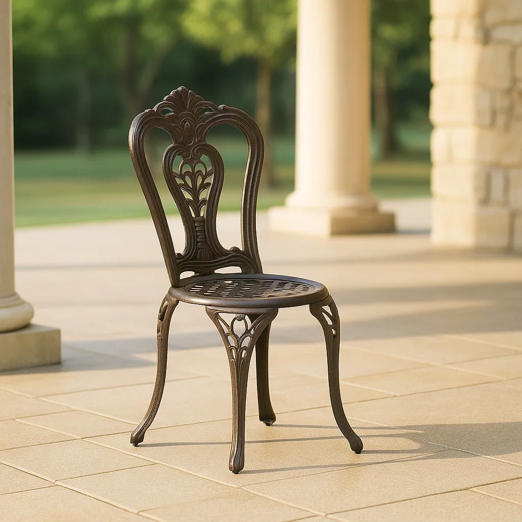 Chaise de jardin en bronze et aluminium moulé, 50 x 50 x 88 cm