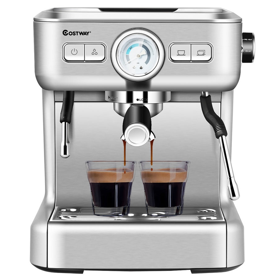 Machine à expresso semi-automatique Costway 2025 avec réservoir d