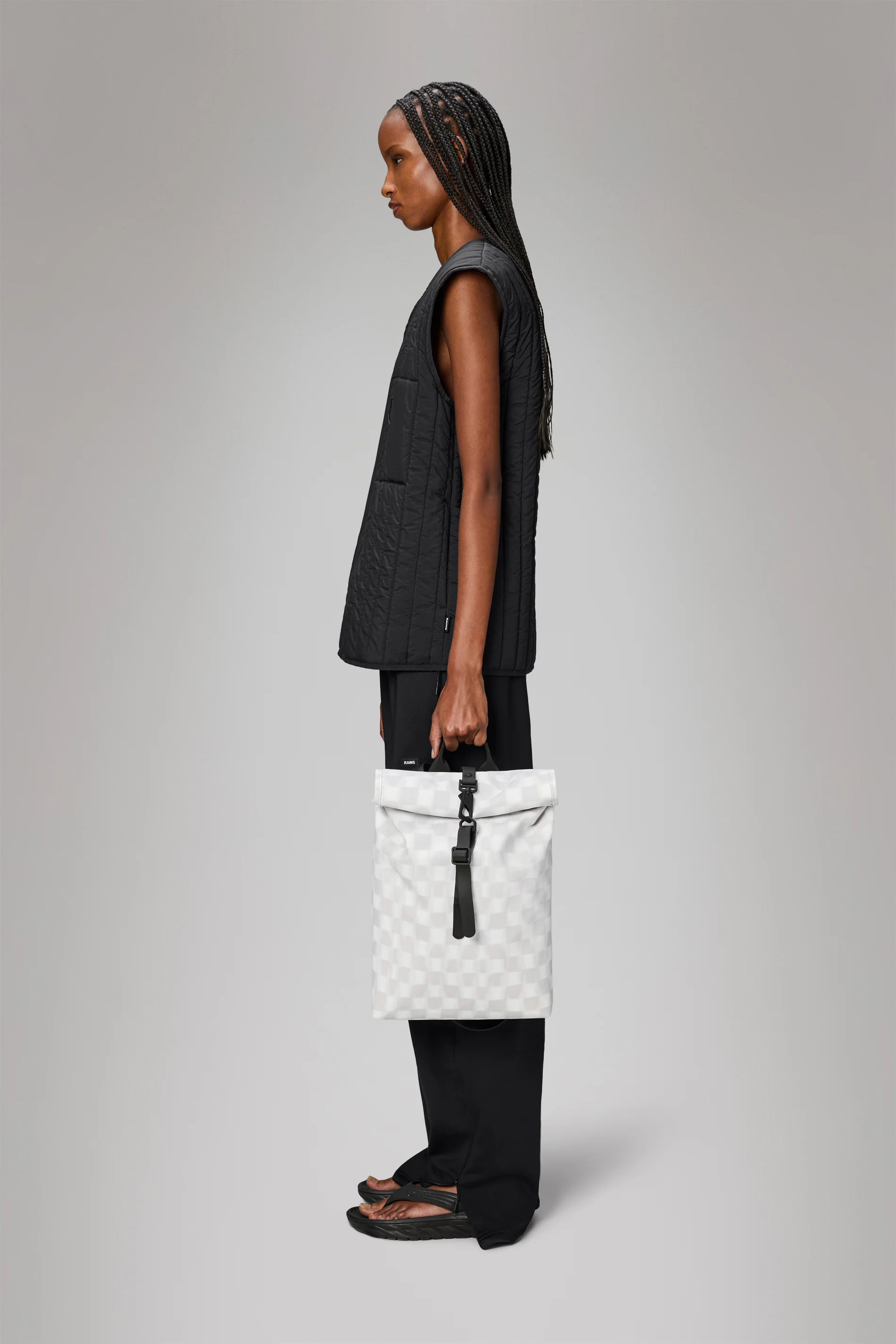 2025 Rolltop Rucksack Mini – Kompakt og vandtæt urban rygsæk med karabinhagelukning – PU-stof – Ideel til daglig pendling