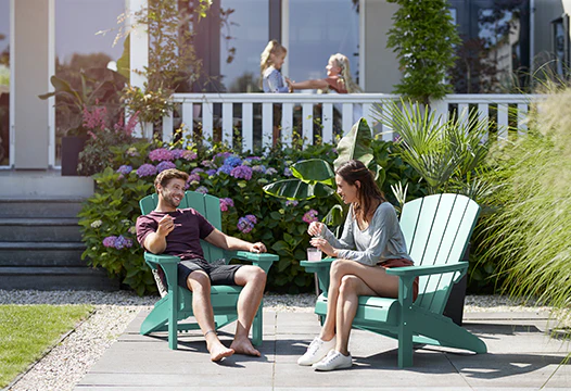 FORSALG 2025: SEPTEMBER – Keter Alpine Adirondack Stol – Blå Aqua Grøn