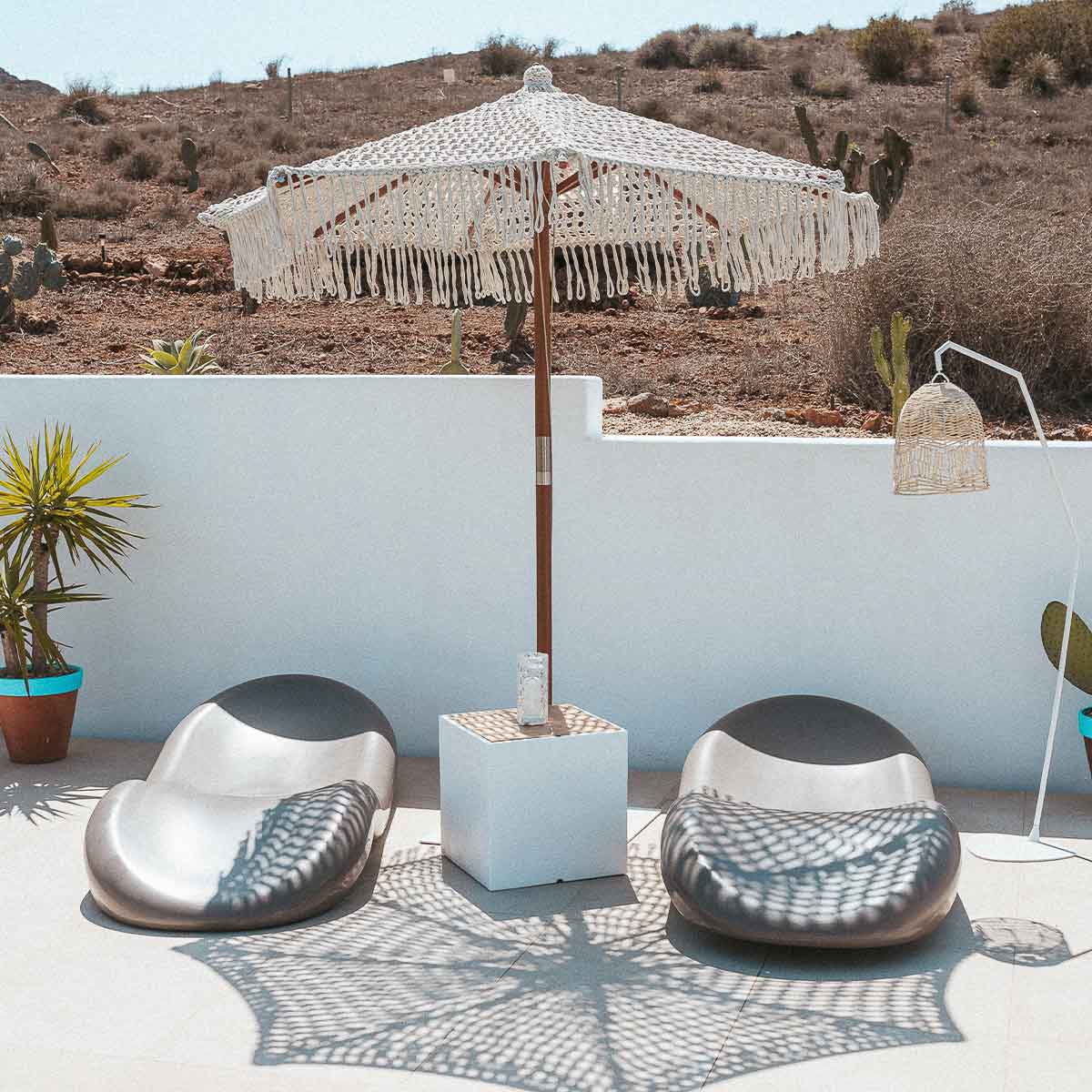 BINIBECA Makramee-Sonnenschirm für den Außenbereich, ø210x229cm