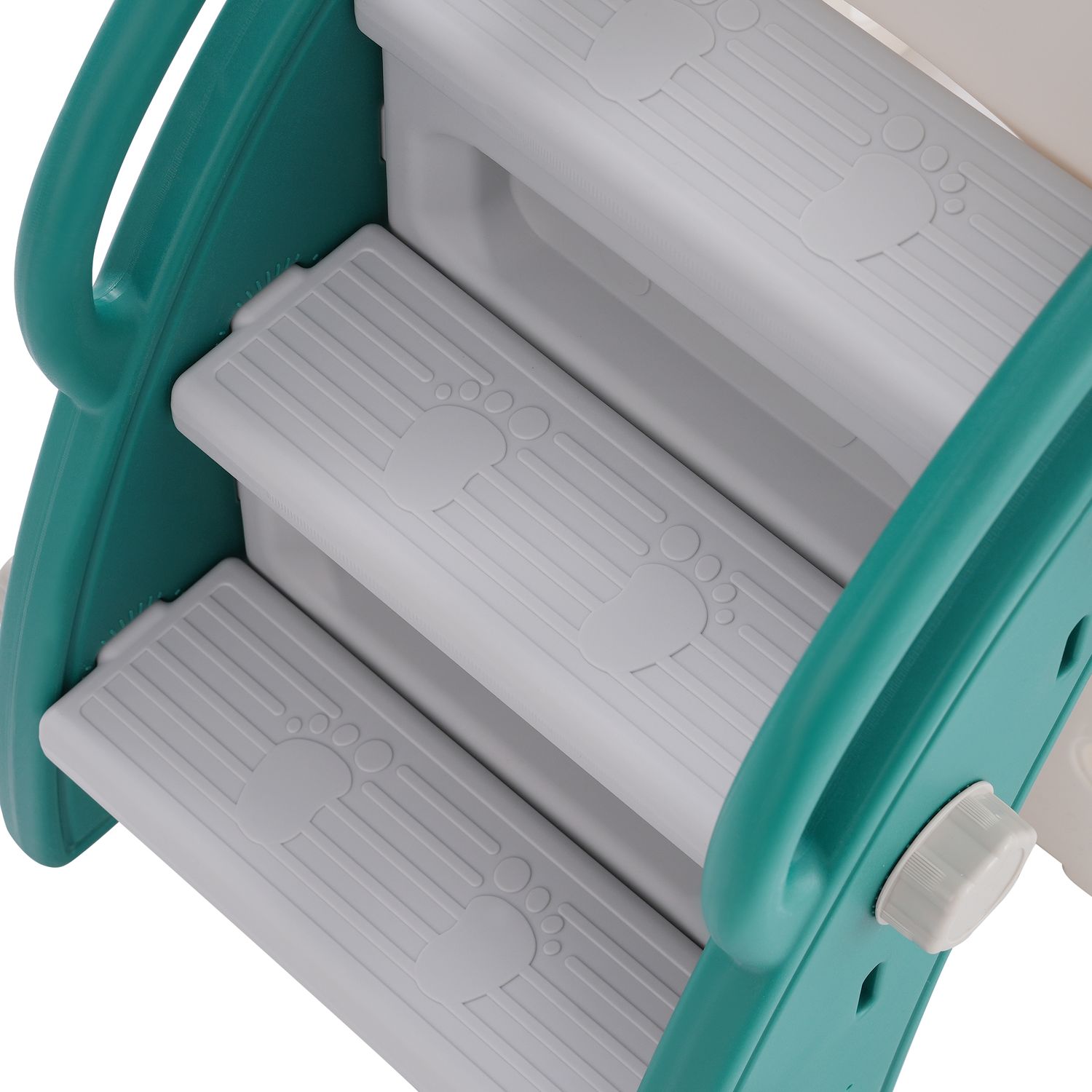 6-i-1 børnerutsjebane - Inkluderer rutsjebane, basketballkurv, stige, tunnel og to legeområder - Grøn