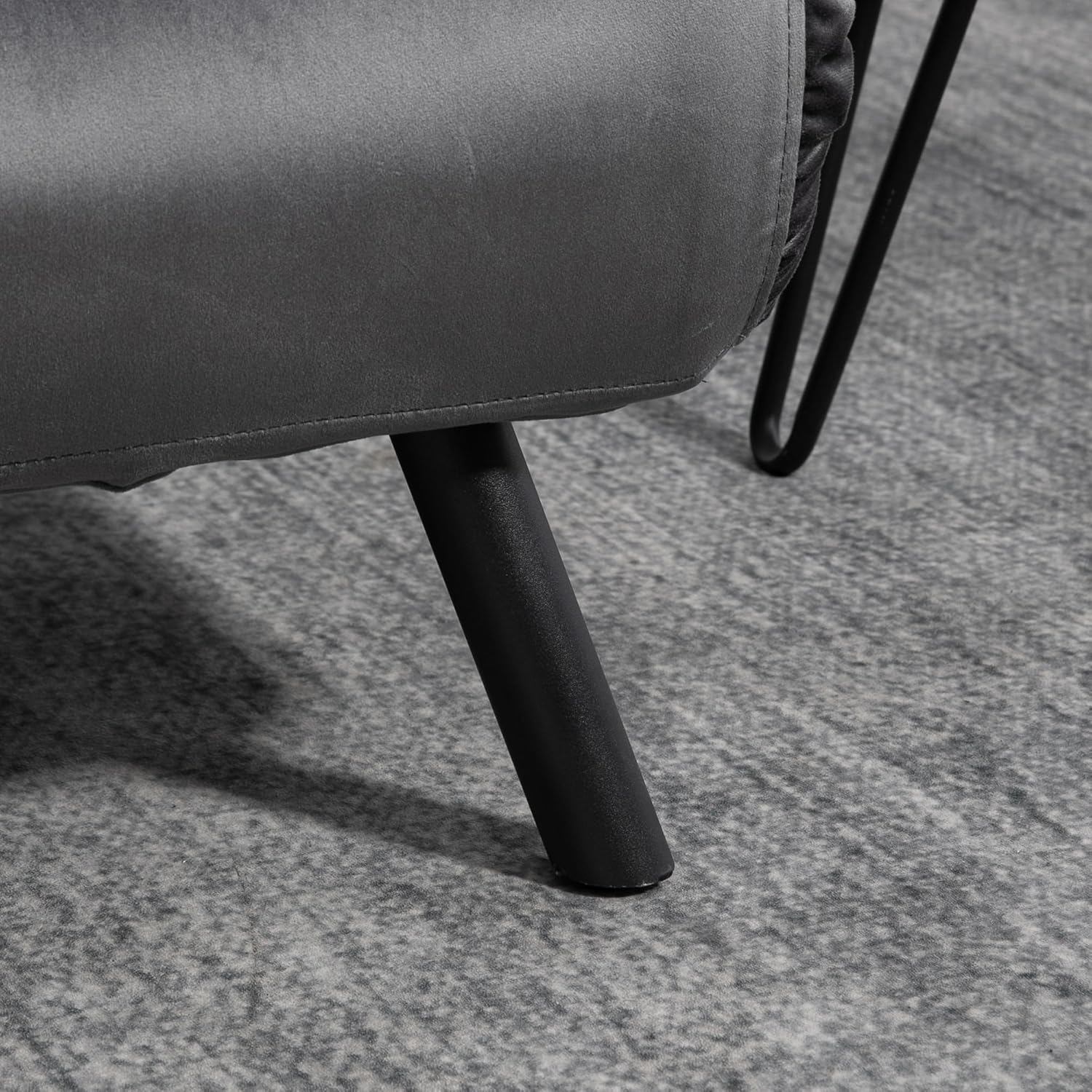 HOMCOM Schlafsofa, 2-Sitzer, Klappsofa, Samtbezug, 5-fach verstellbare Rückenlehne und gepolsterte Kissen, für Büro, Schlafzimmer, Wohnzimmer, 102 x 73 x 81 cm, Beige