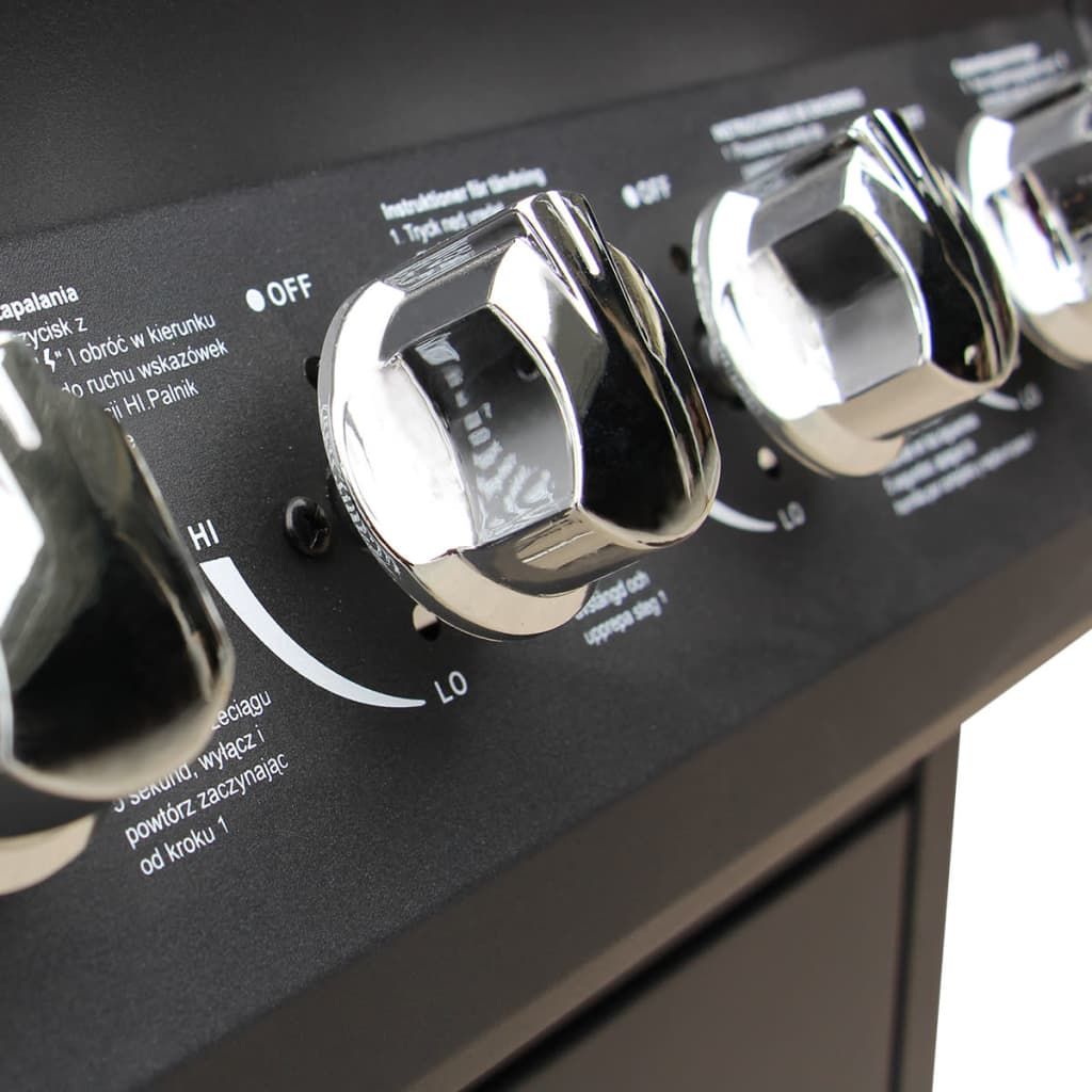 Vidaxl Gasgrill mit 4+1 Brennern, Schwarz