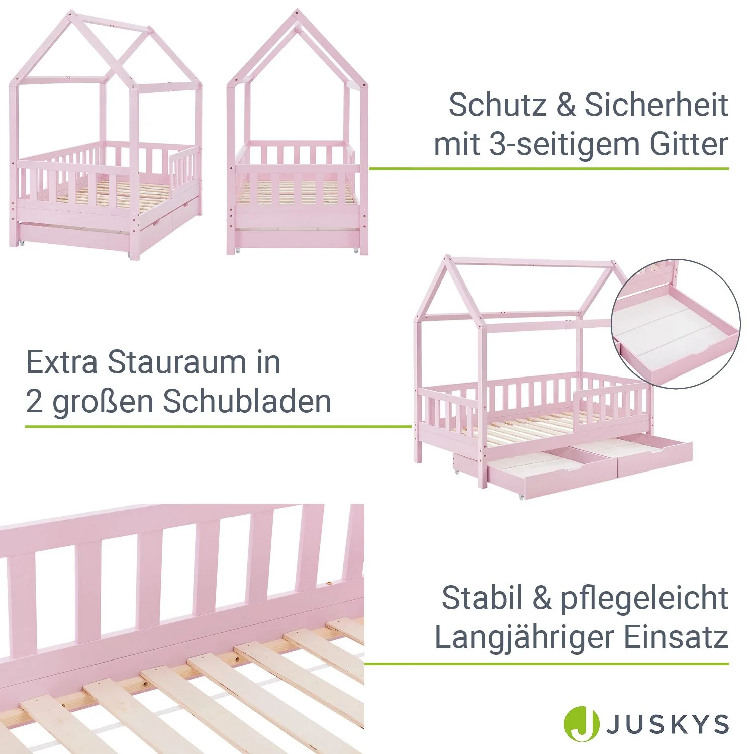 Lit enfant Marli 2025, 90 x 200 cm, avec tiroirs de rangement