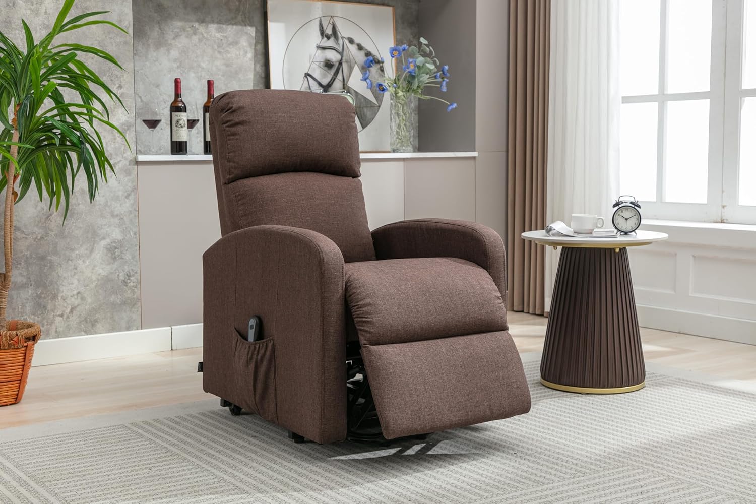 Astan Hogar Relaxsessel mit Hebefunktion, elektrisch verstellbar, Stoffbezug, Premium Plus Modell AH-AR30630NG