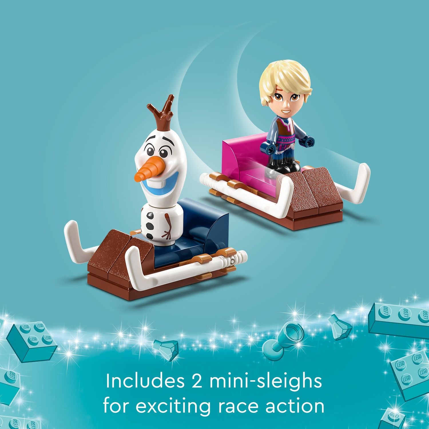 LEGO Disney Frozen Le carrousel magique d'Anna et Elsa 43218 Ensemble de construction du palais de glace avec Elsa, Anna et Olaf, excellent cadeau d'anniversaire pour les enfants de 6 ans et plus