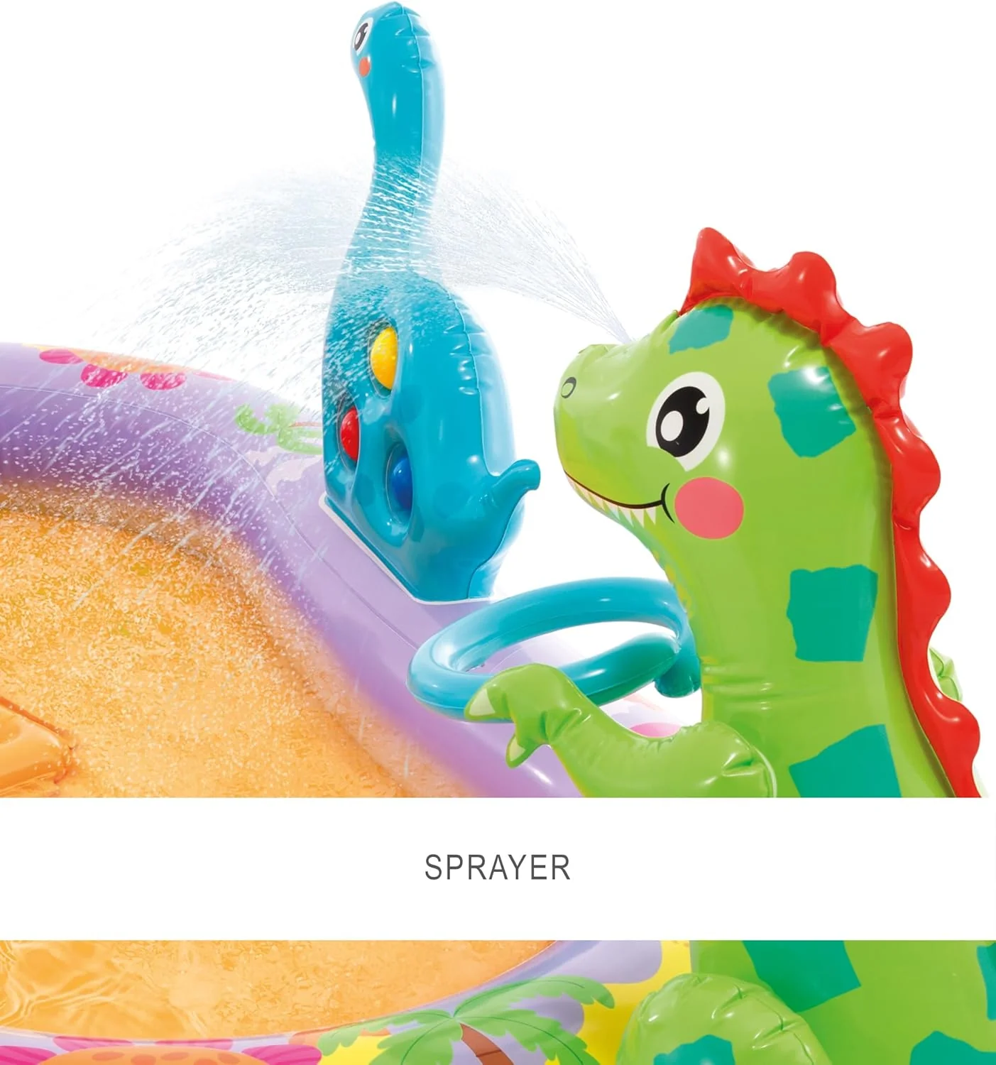 Intex Jungle Adventure Oppusteligt Legeområde – Pool med Rutsjebane og Vandlege til Børn