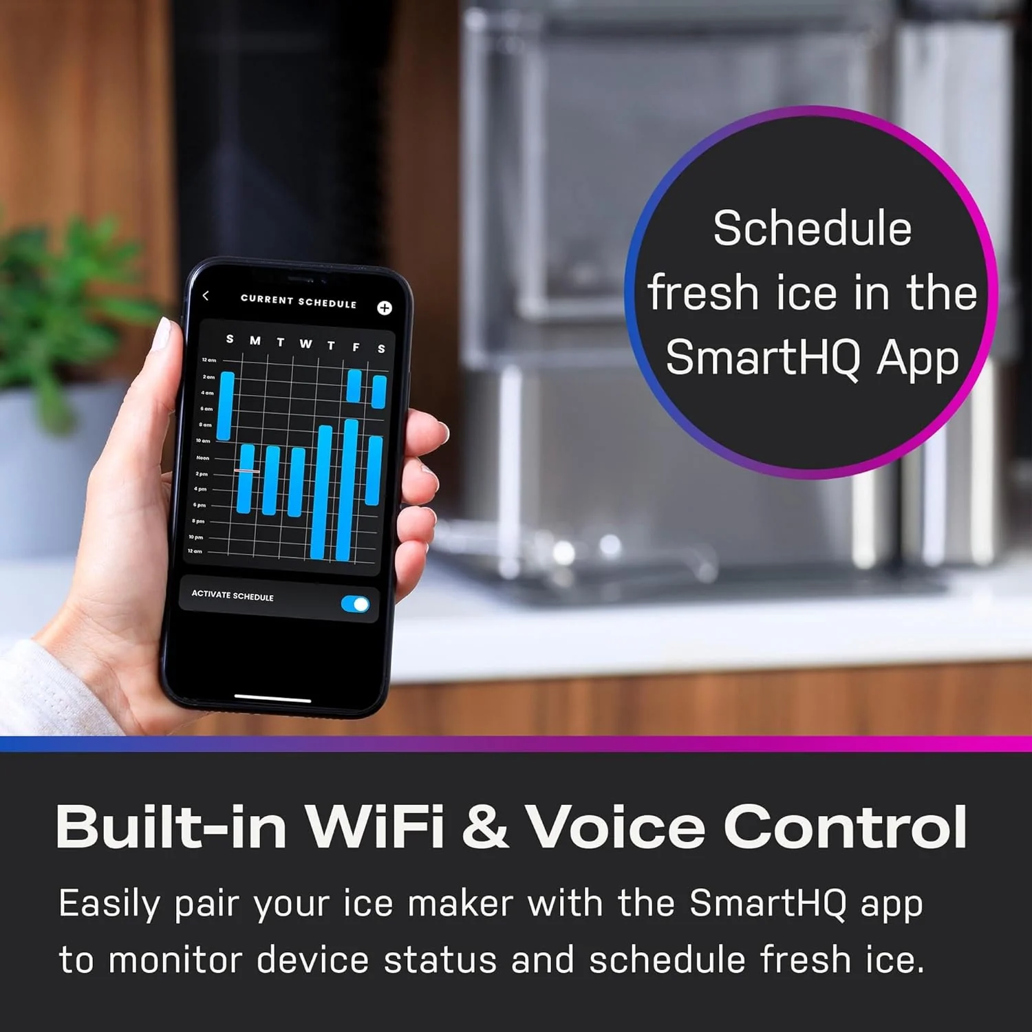 GE Profile Opal 2.0 (Modelljahr 2025) – Eiswürfelbereiter im Nugget-Stil mit 0,75-Gallonen-Behälter. Edelstahl.