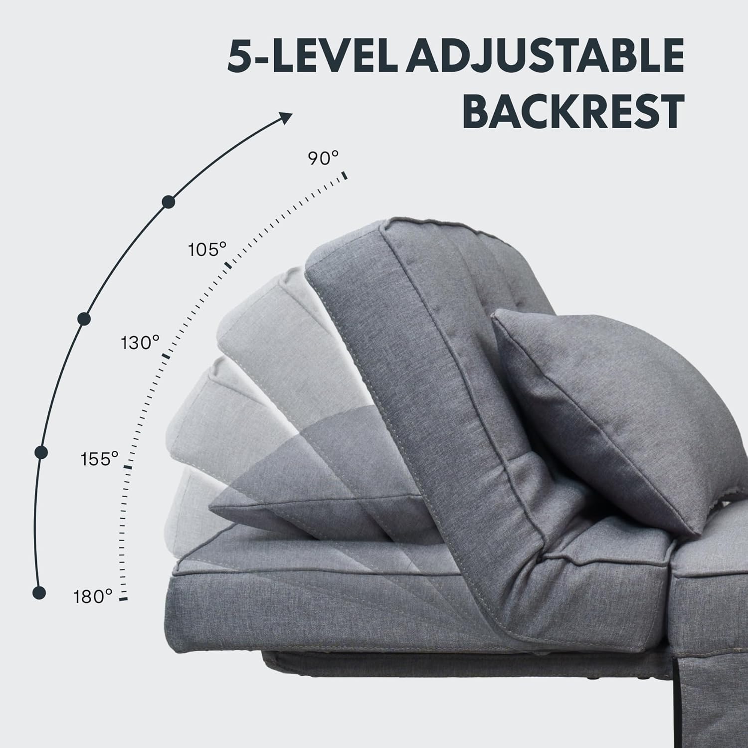 FLEXISPOT Schlafsofa, ausziehbarer Klappsessel mit Bettfunktion, Schlaffunktion, wandelbarer Schlafsessel, Belastbarkeit 300 kg, Grau