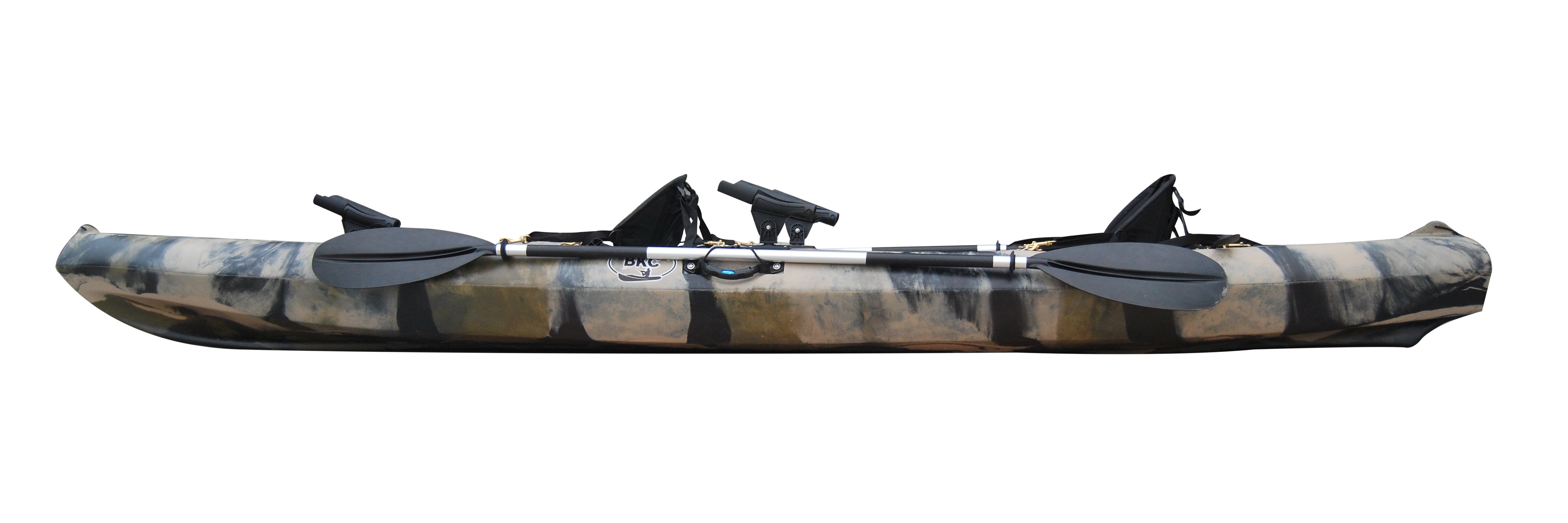 2025 BKC TK181 3,9m tandemfiskekajak til 2 personer med polstrede sæder og pagajer