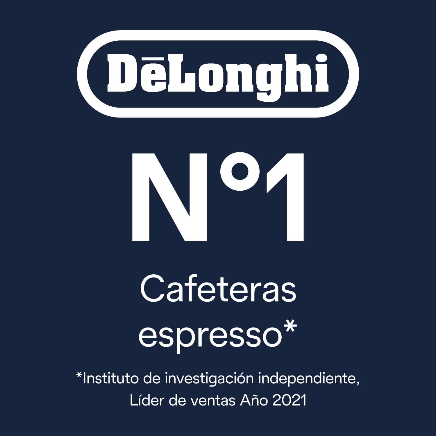 De'Longhi Dedica – Cafetière à pompe en acier inoxydable pour café moulu ou individuel, expresso et cappuccino, réservoir de 1,3 litre, système anti-goutte, modèle EC685.M, couleur métal