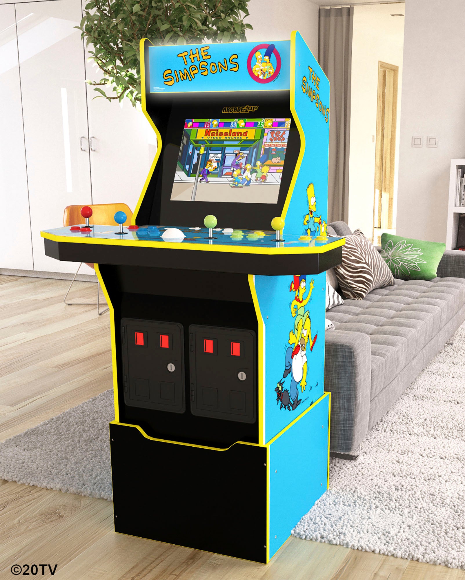Arcade1Up – Simpsons 30th Anniversary Edition Arcade-Automat mit Hocker und Metallbox – Mehrfarbig