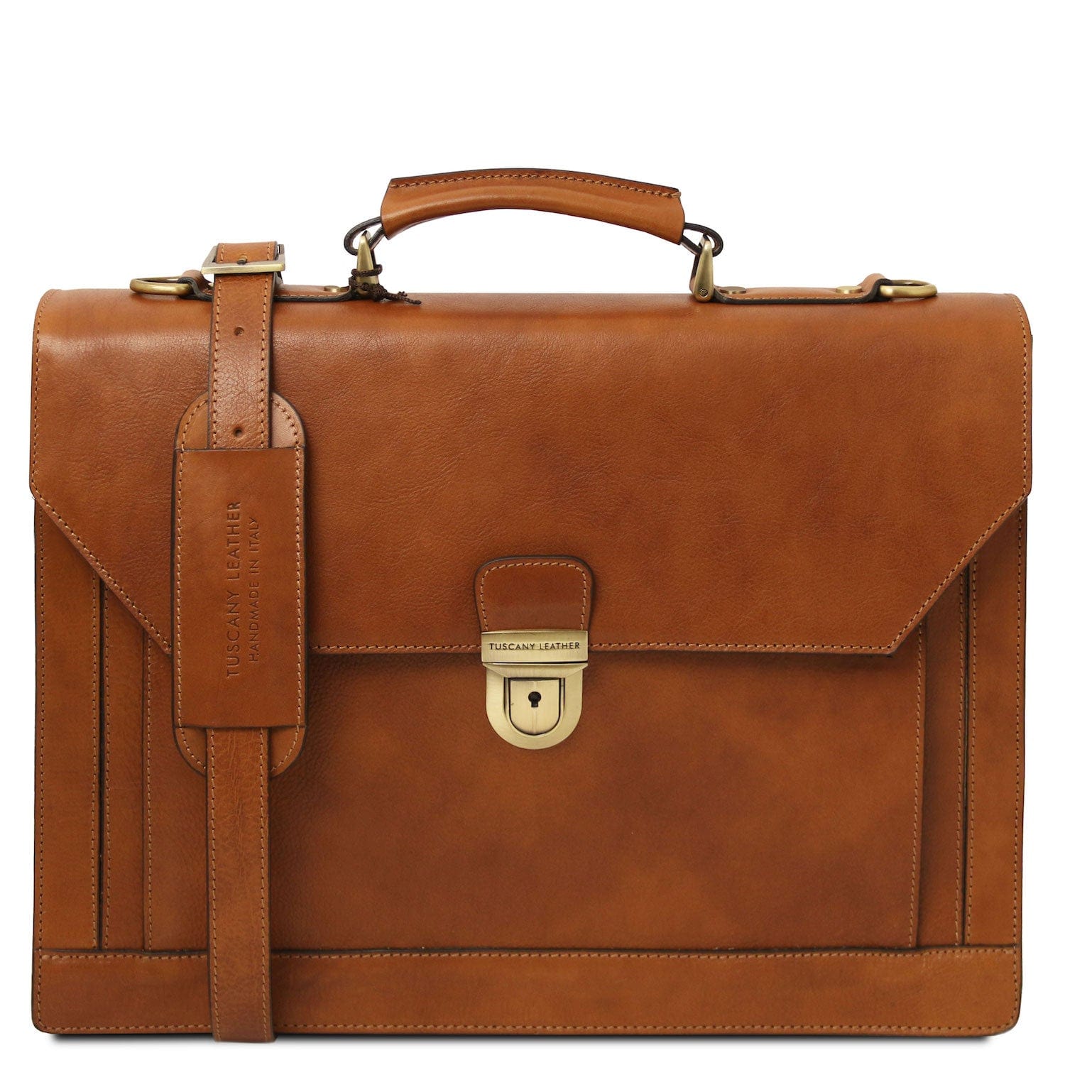 Cremona - 3 compartment matte leather briefcase | TL142448