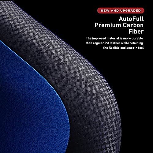 AutoFull Gaming-Schreibtisch- und Bürostuhl mit ergonomischer Lendenwirbelstütze, Rennstil, PU-Leder, verstellbarer Drehstuhl mit hoher Rückenlehne für PC