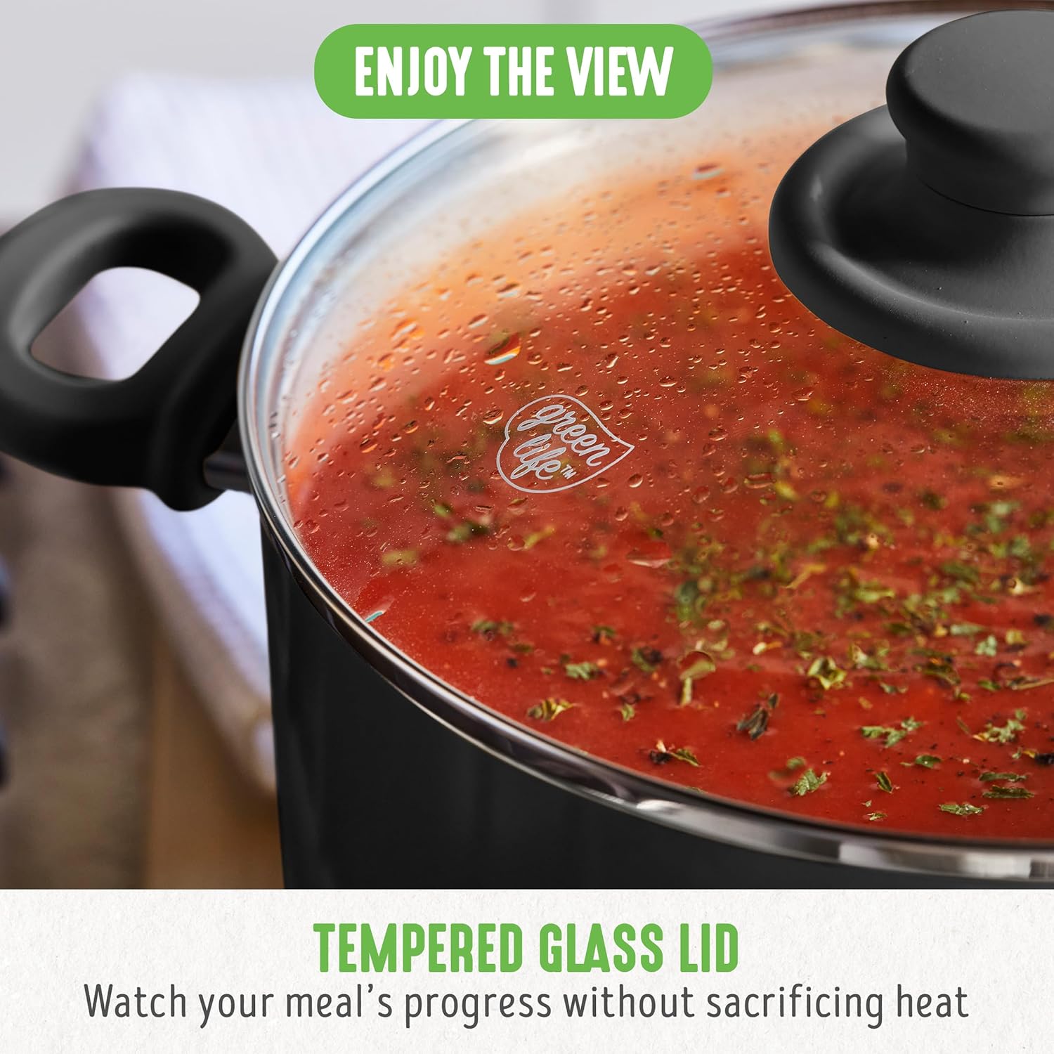 GreenLife Soft Grip 16-teiliges Antihaft-Keramik-Kochgeschirr-Set, bestehend aus Bratpfanne, Stielkasserolle und Topf, PFAS-frei, spülmaschinenfest, ofenfest, türkis