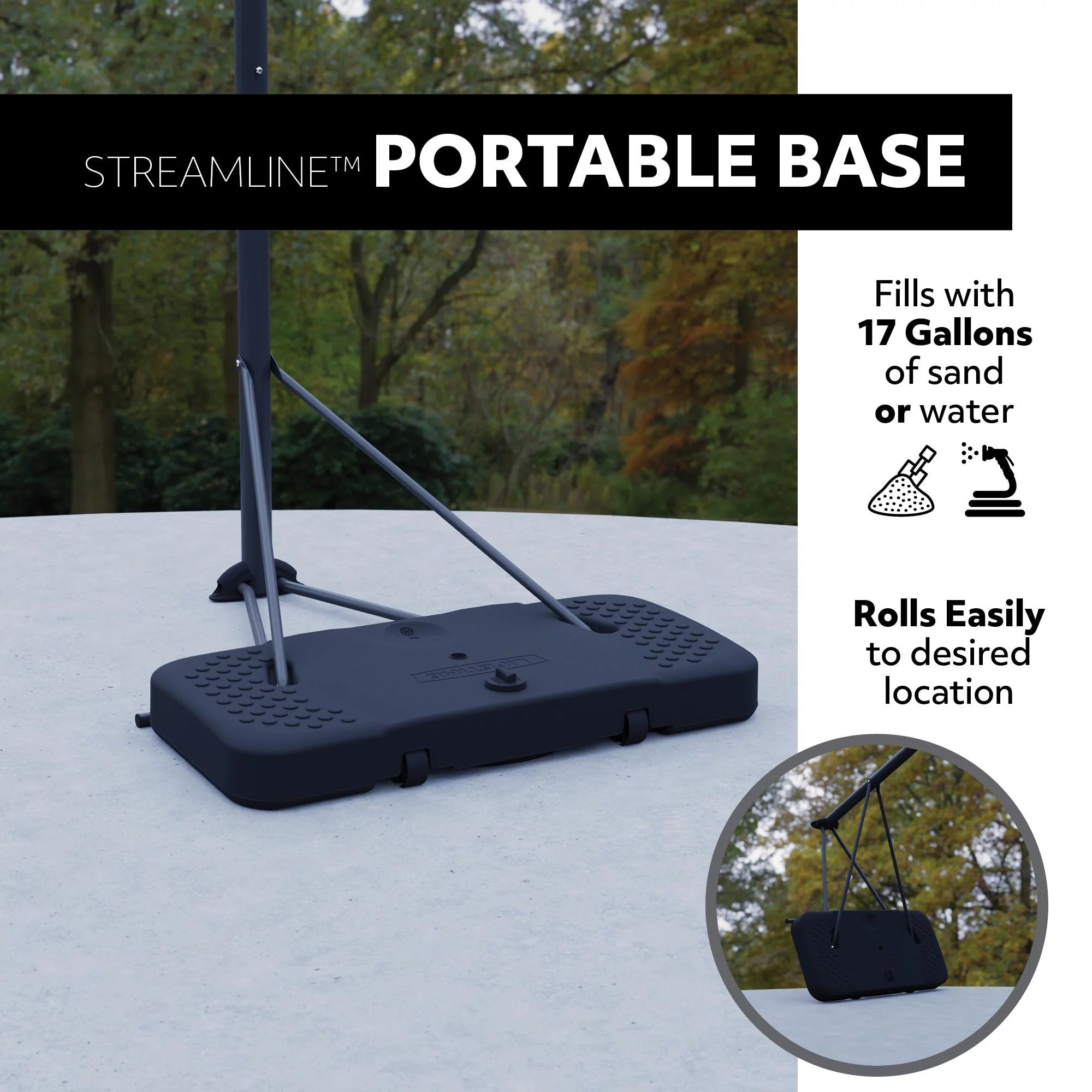 Lifetime 44-tommer justerbar bærbar basketballkurv med polycarbonat – 90114